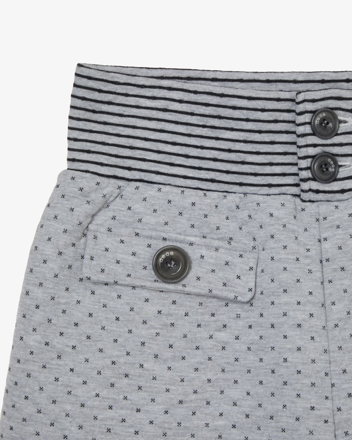에이이에이이(AEAE) BIG BUTTON MINI SHORTS [GREY]