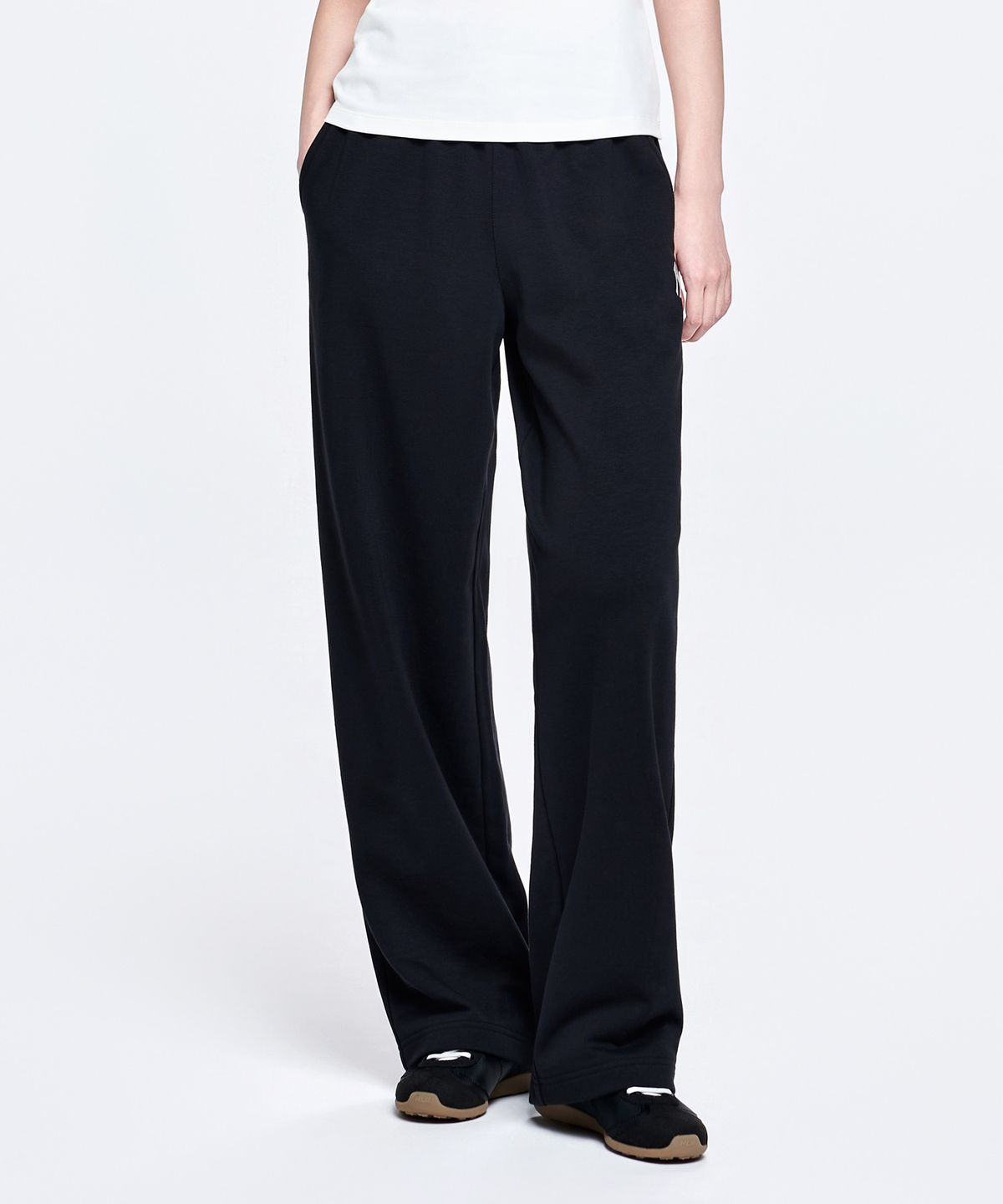 엠엘비(MLB) 베이직 스몰로고 와이드 팬츠 NY (Black)