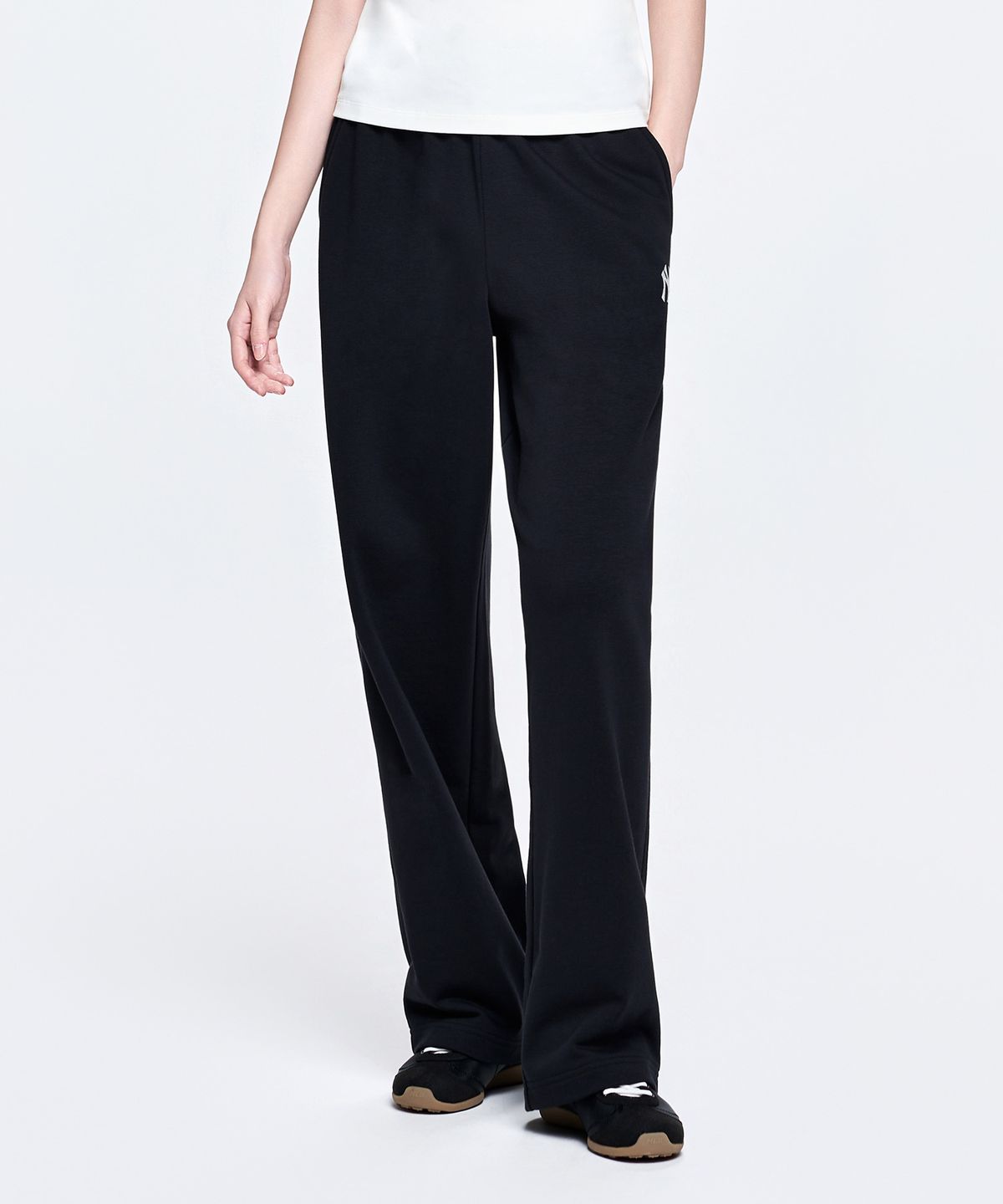 엠엘비(MLB) 베이직 스몰로고 와이드 팬츠 NY (Black)