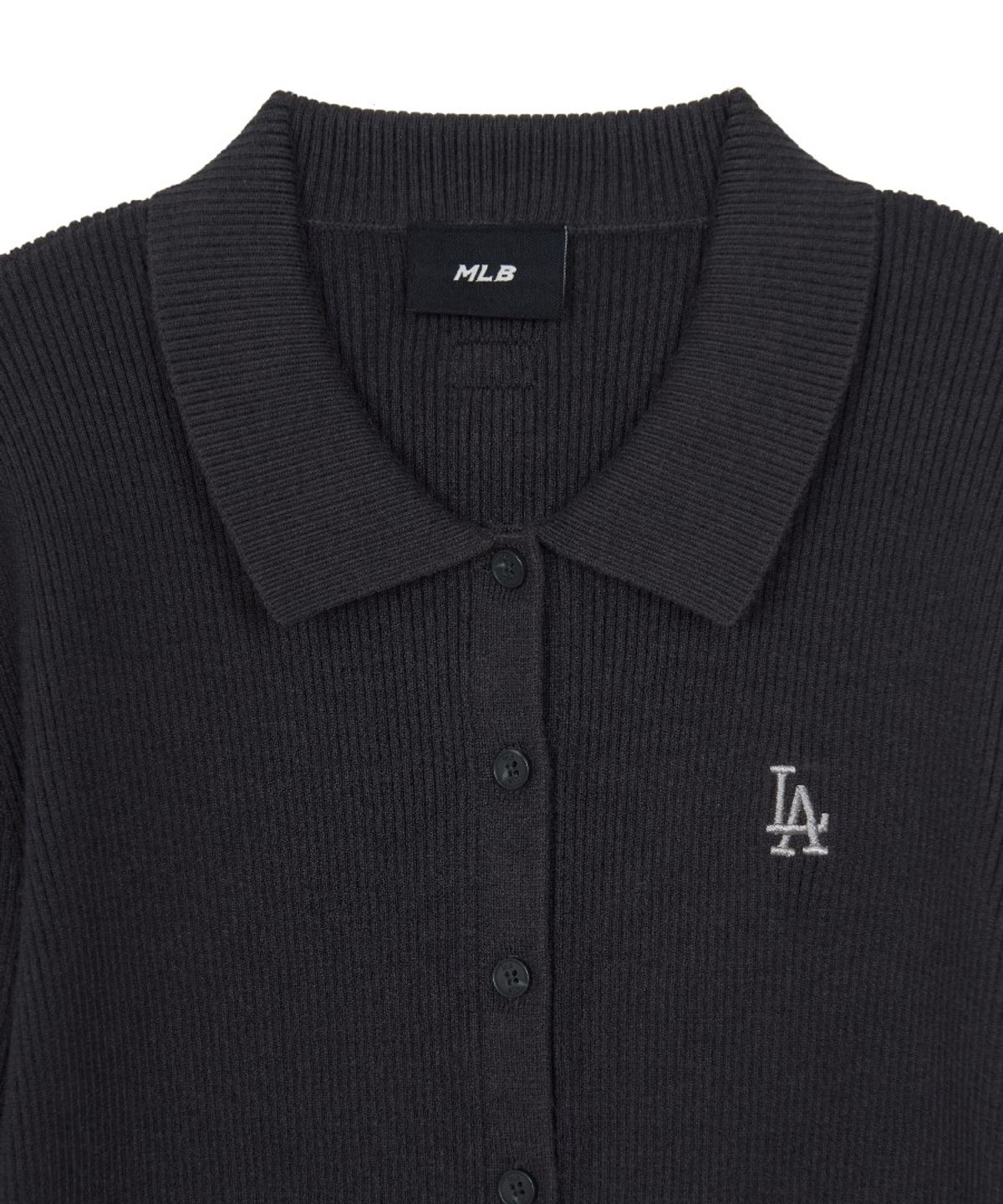 엠엘비(MLB) 여성 베이직 립 버튼 카라 가디건 LA (D.Charcoal Grey)