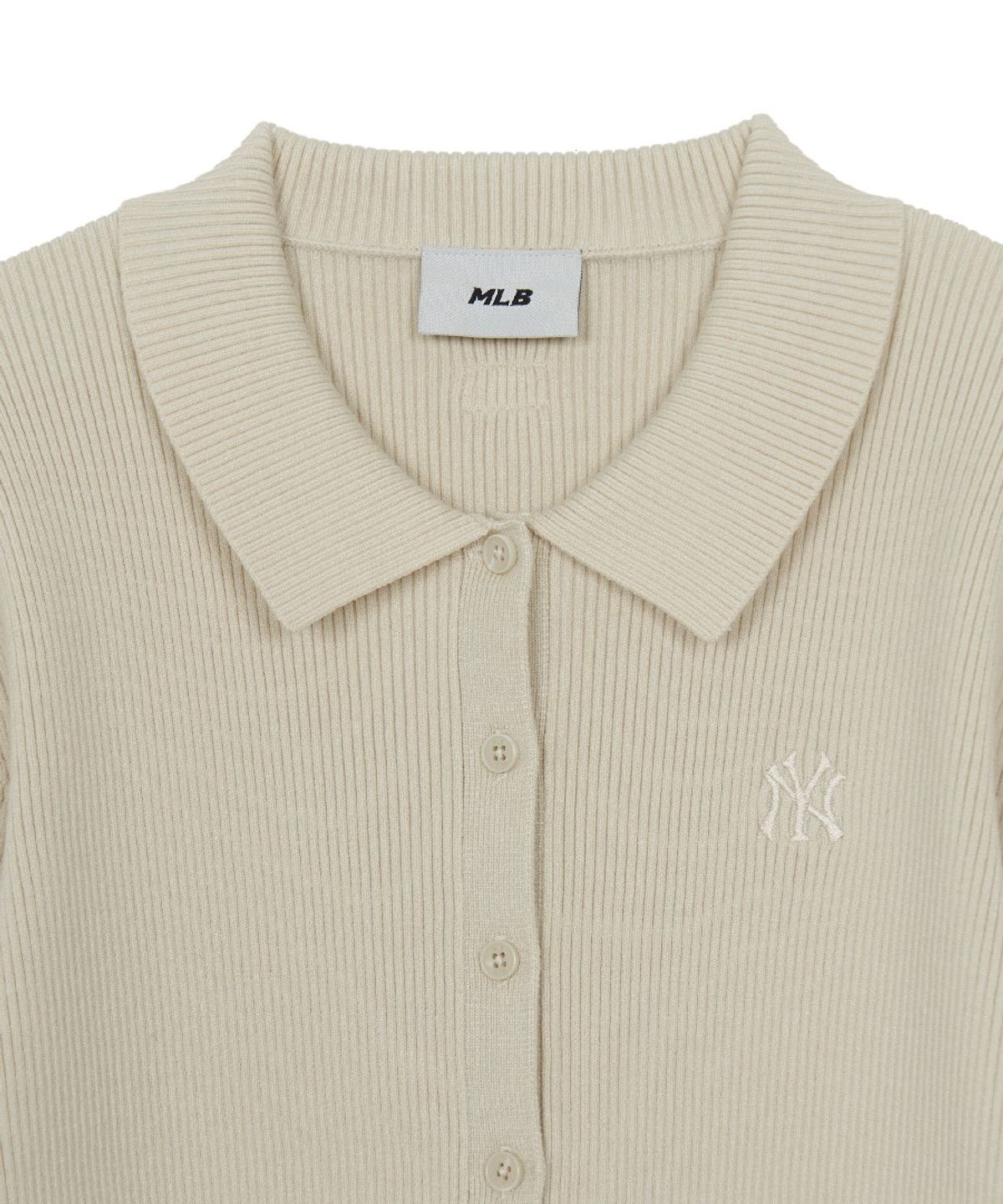 엠엘비(MLB) 여성 베이직 립 버튼 카라 가디건 NY (L.Sand)