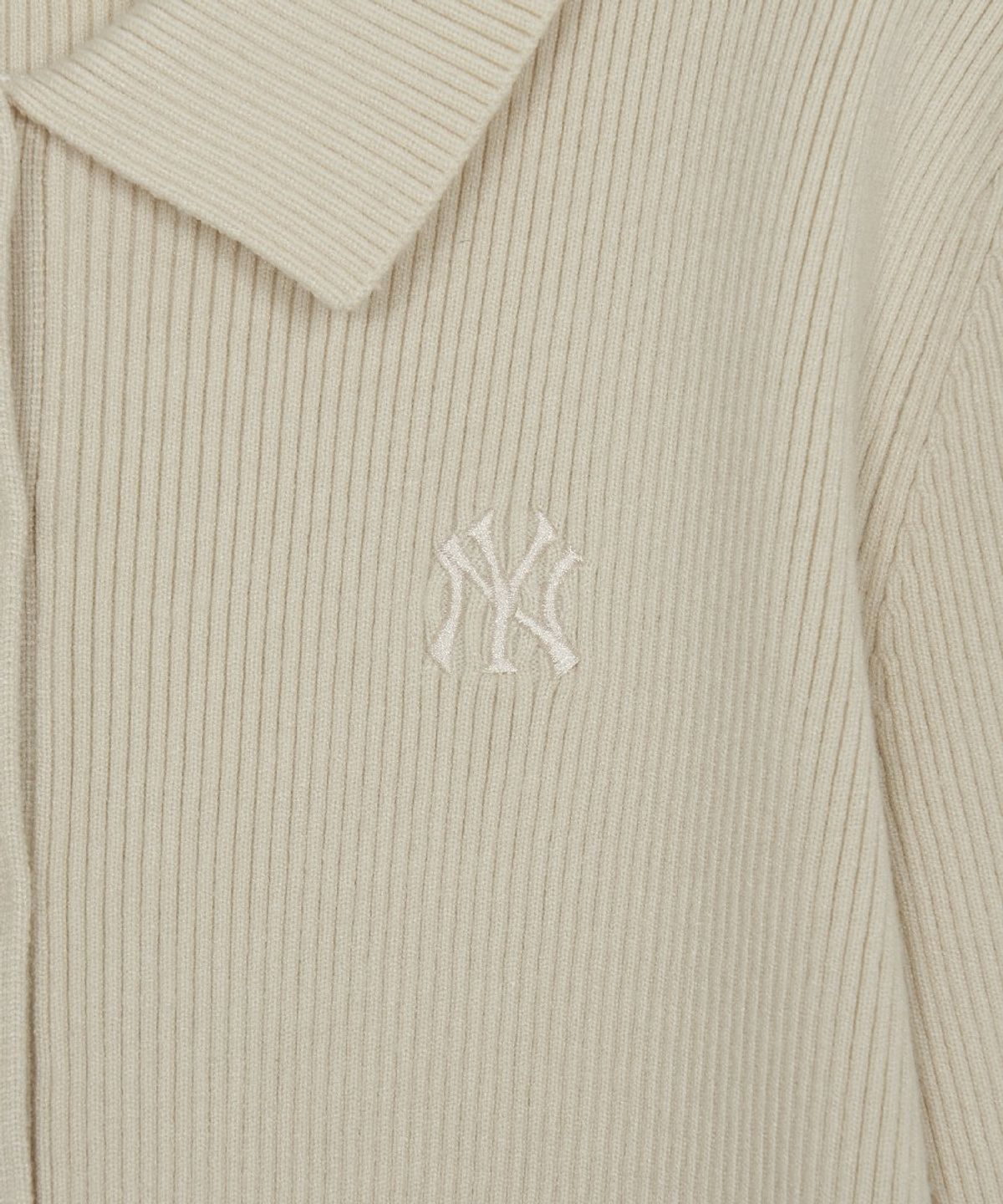 엠엘비(MLB) 여성 베이직 립 버튼 카라 가디건 NY (L.Sand)