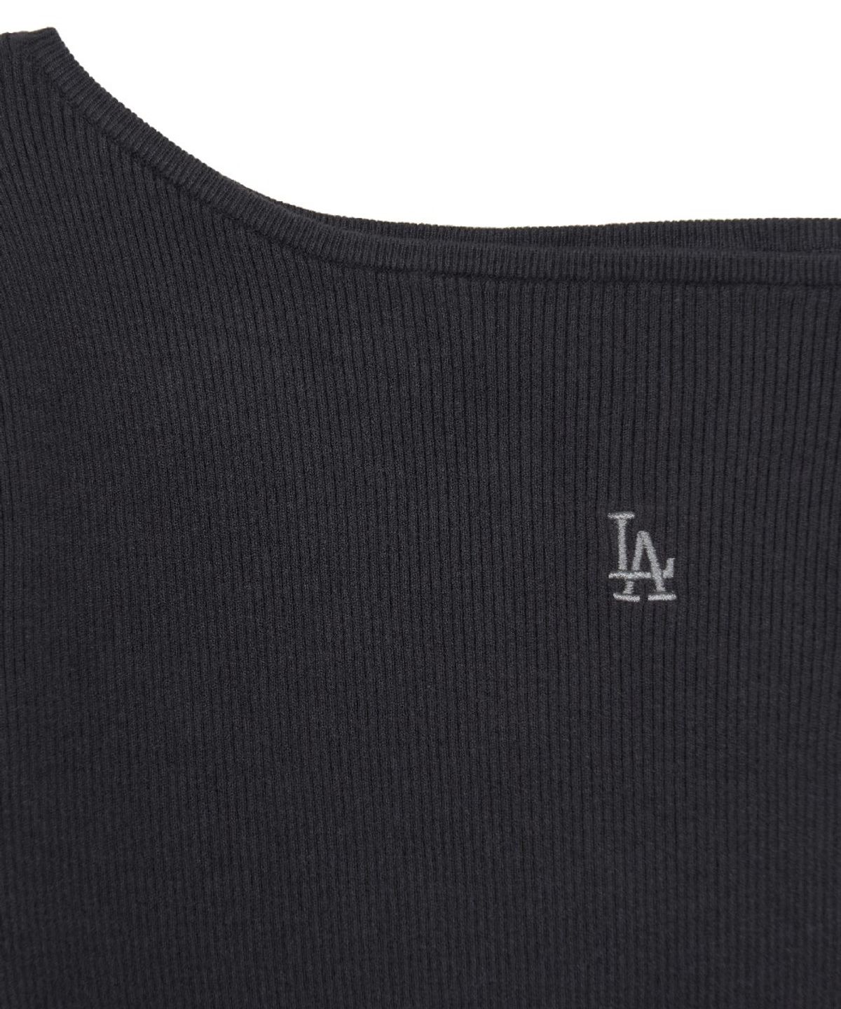 엠엘비(MLB) 여성 베이직 립 오프숄더 스웨터 풀오버 LA (D.Charcoal Grey)