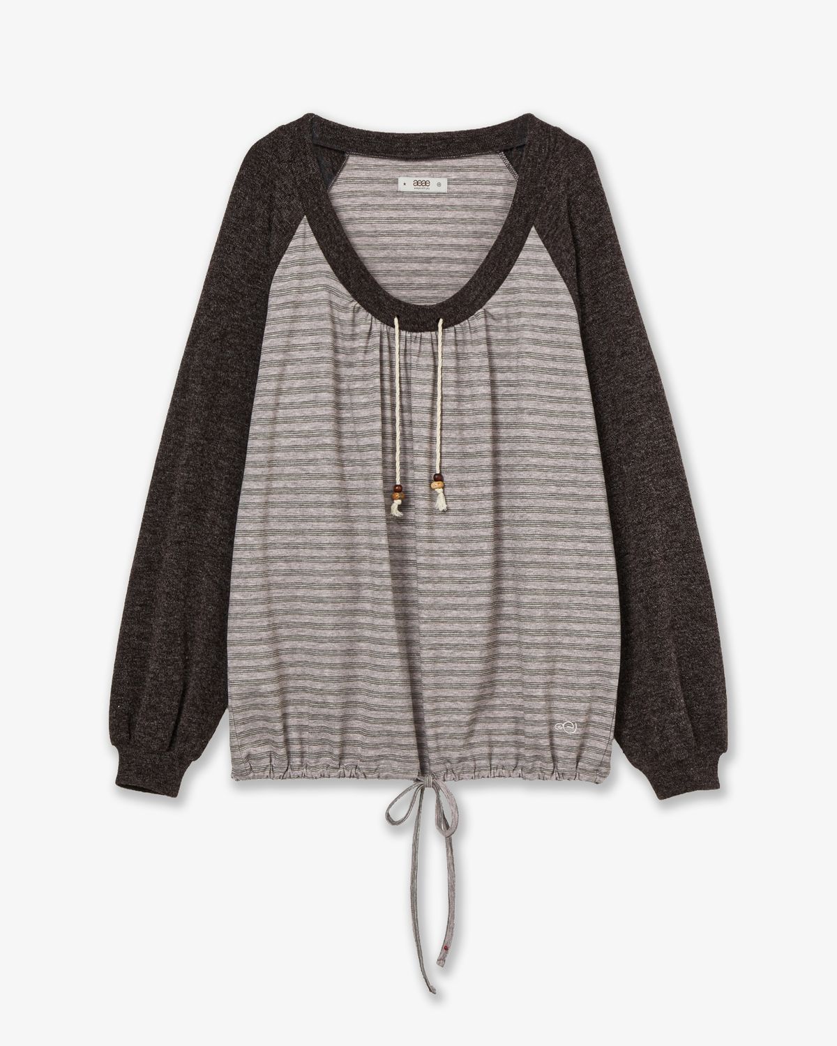 에이이에이이(AEAE) STRIPE DRAWSTRING TOP [PINK]