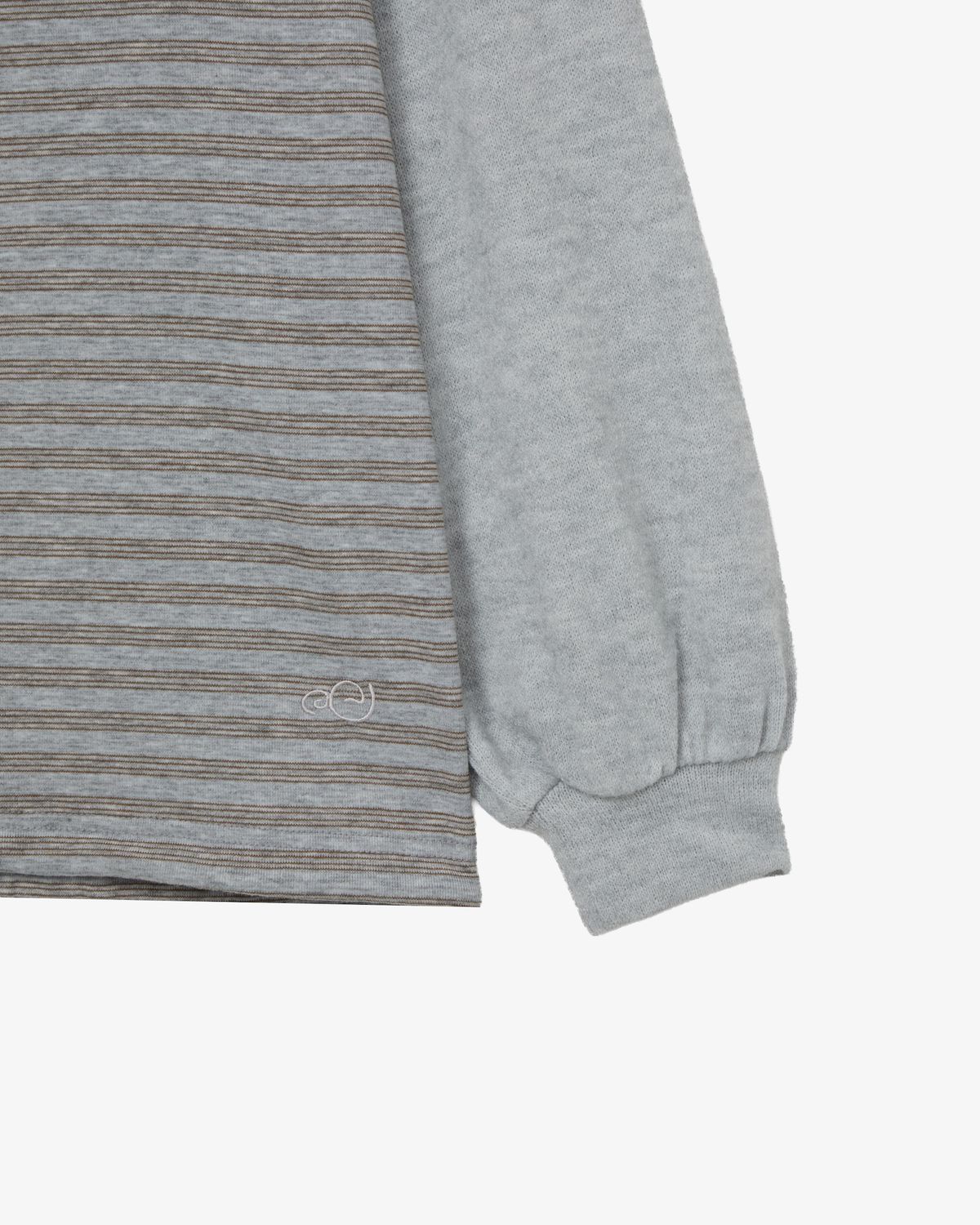에이이에이이(AEAE) STRIPE DRAWSTRING TOP [GREY]