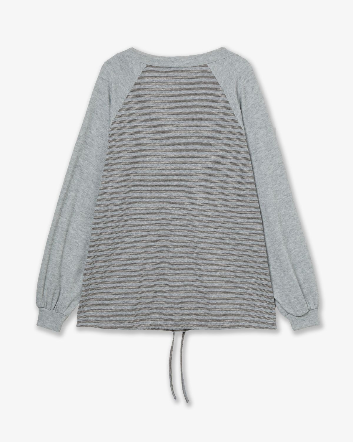 에이이에이이(AEAE) STRIPE DRAWSTRING TOP [GREY]