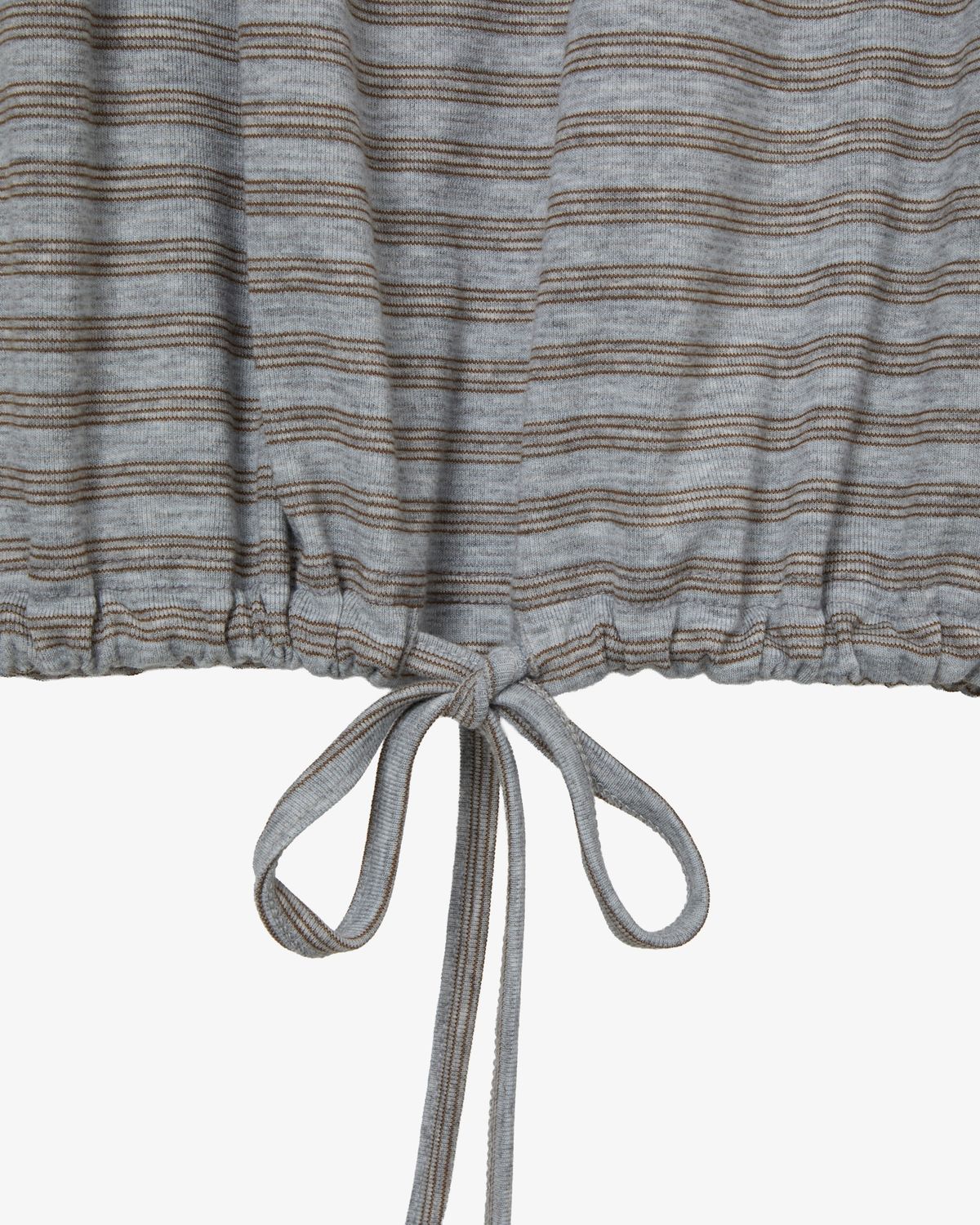 에이이에이이(AEAE) STRIPE DRAWSTRING TOP [GREY]