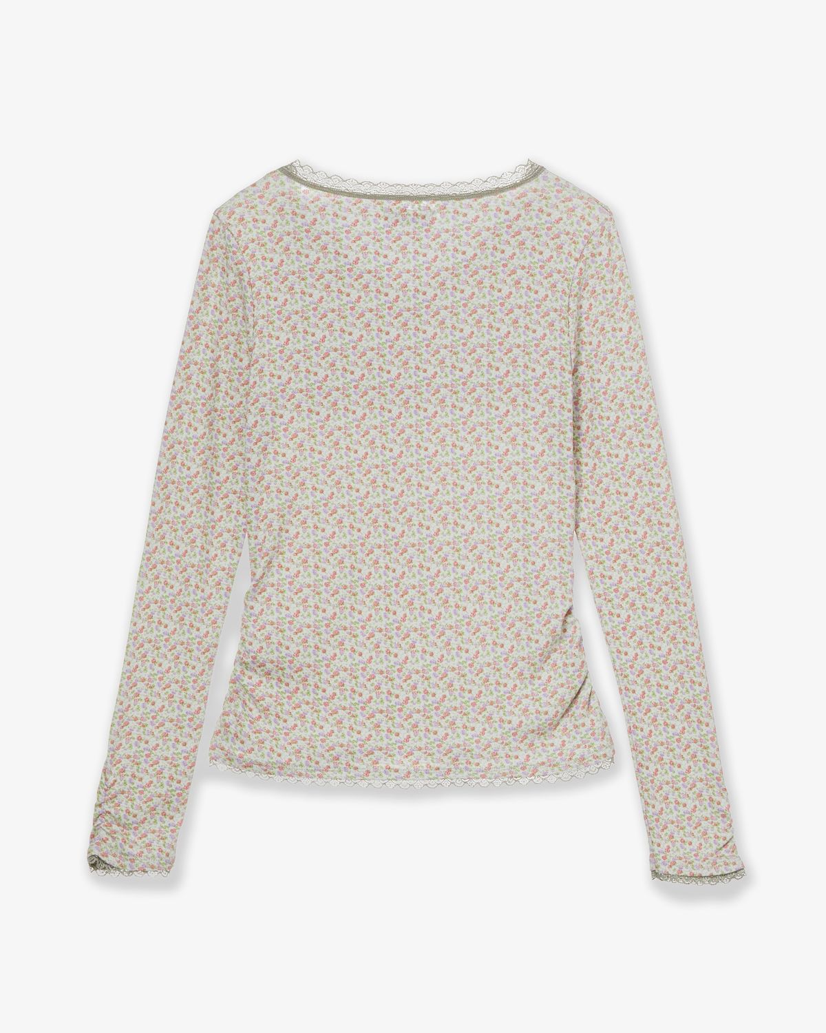 에이이에이이(AEAE) FLOWER V NECK TEE [GREEN]