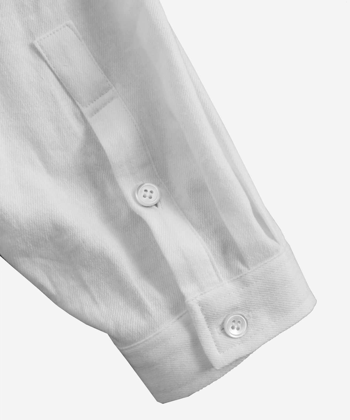 키류(KIRYU) LINEN BAND COLLAR SHIRT (WHITE)