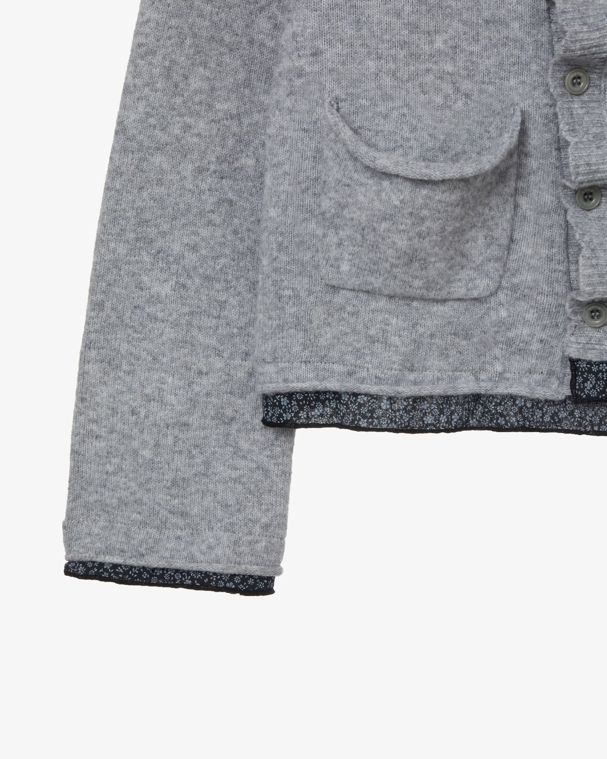 에이이에이이(AEAE) WRINKLE LAYERED CARDIGAN [CHARCOAL]