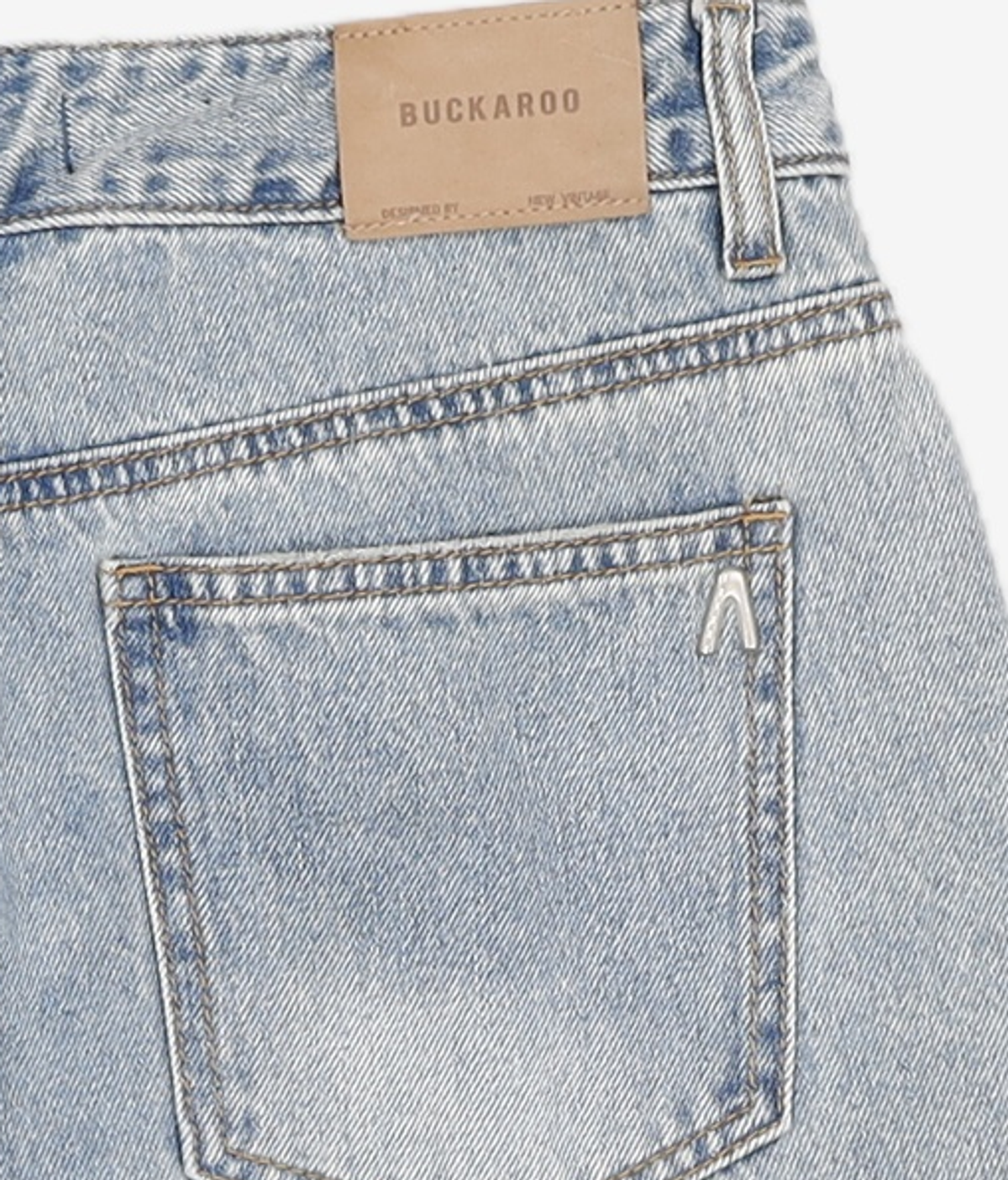 버커루(BUCKAROO) 여성 5부 M/L/WH/BK톤 구제 쇼츠 라이트 인디고 27