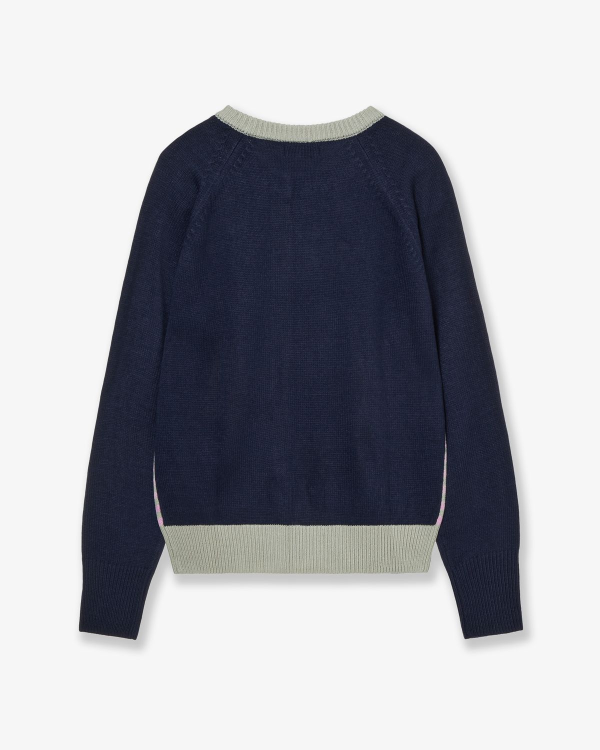 에이이에이이(AEAE) STRIPE BLOCK CARDIGAN [NAVY]