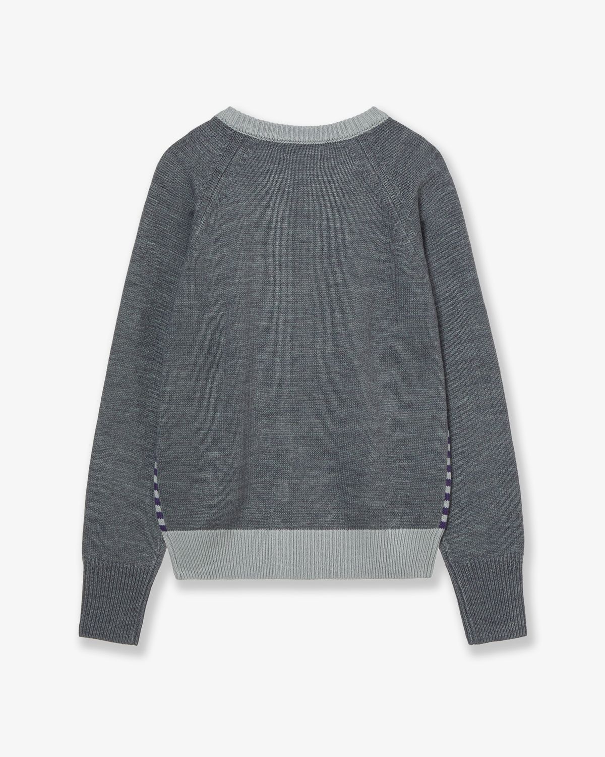 에이이에이이(AEAE) STRIPE BLOCK CARDIGAN [GREY]