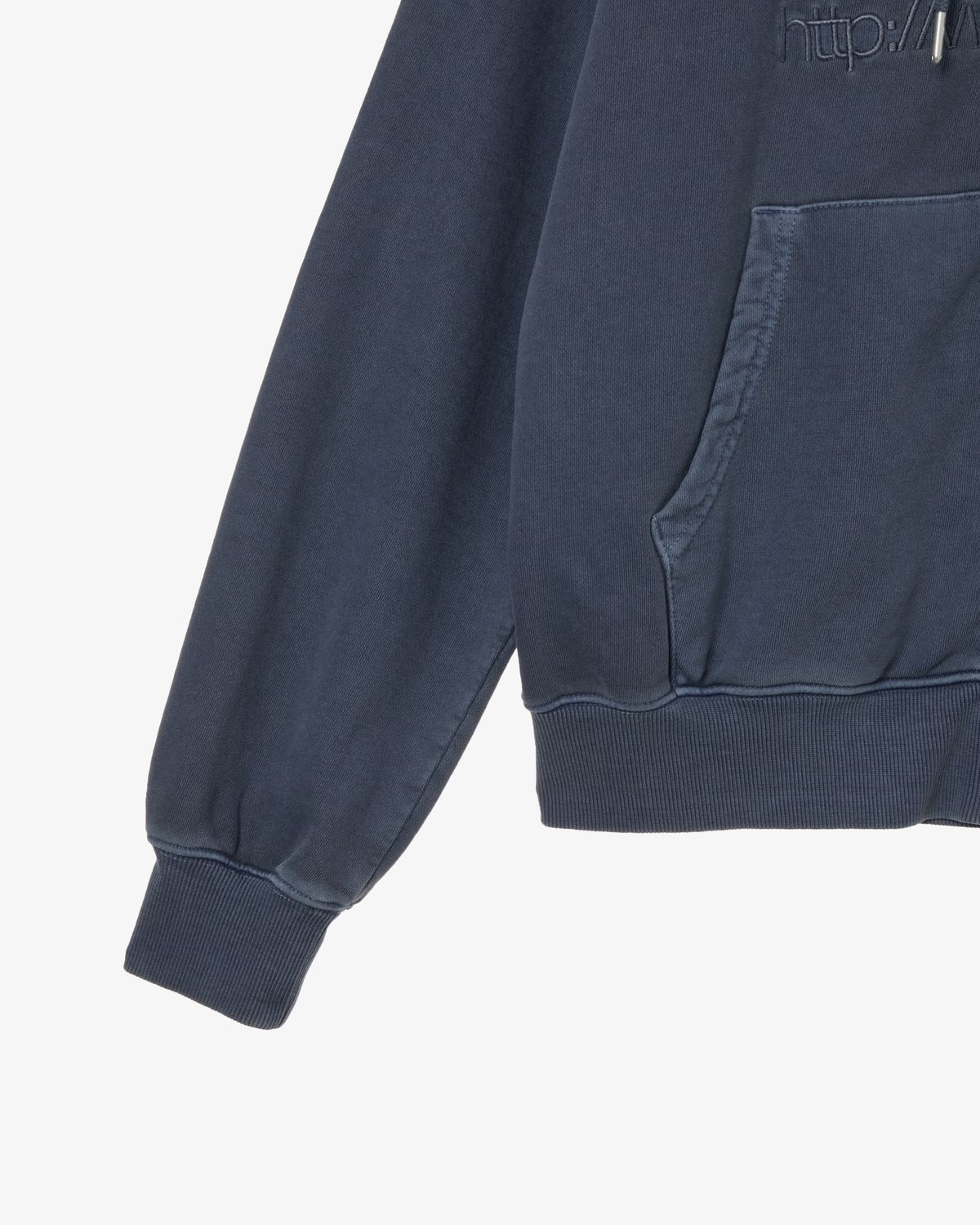 에이이에이이(AEAE) WEB LOGO WASHED HOOD ZIP UP [NAVY]