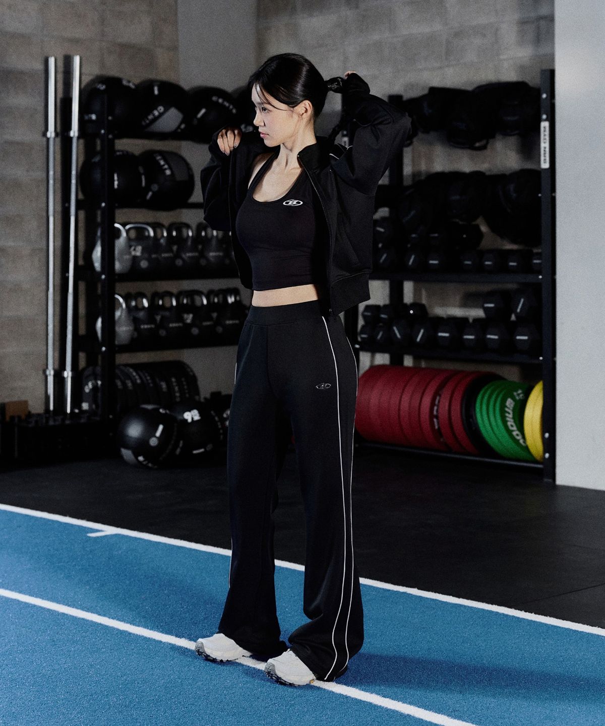 본투윈(BORN TO WIN) W SILVER B PIPING LINE ZIP UP JACKET [BLACK]