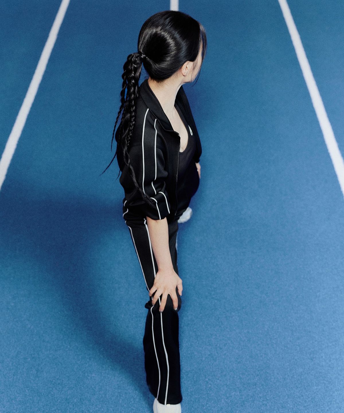 본투윈(BORN TO WIN) W SILVER B PIPING LINE ZIP UP JACKET [BLACK]