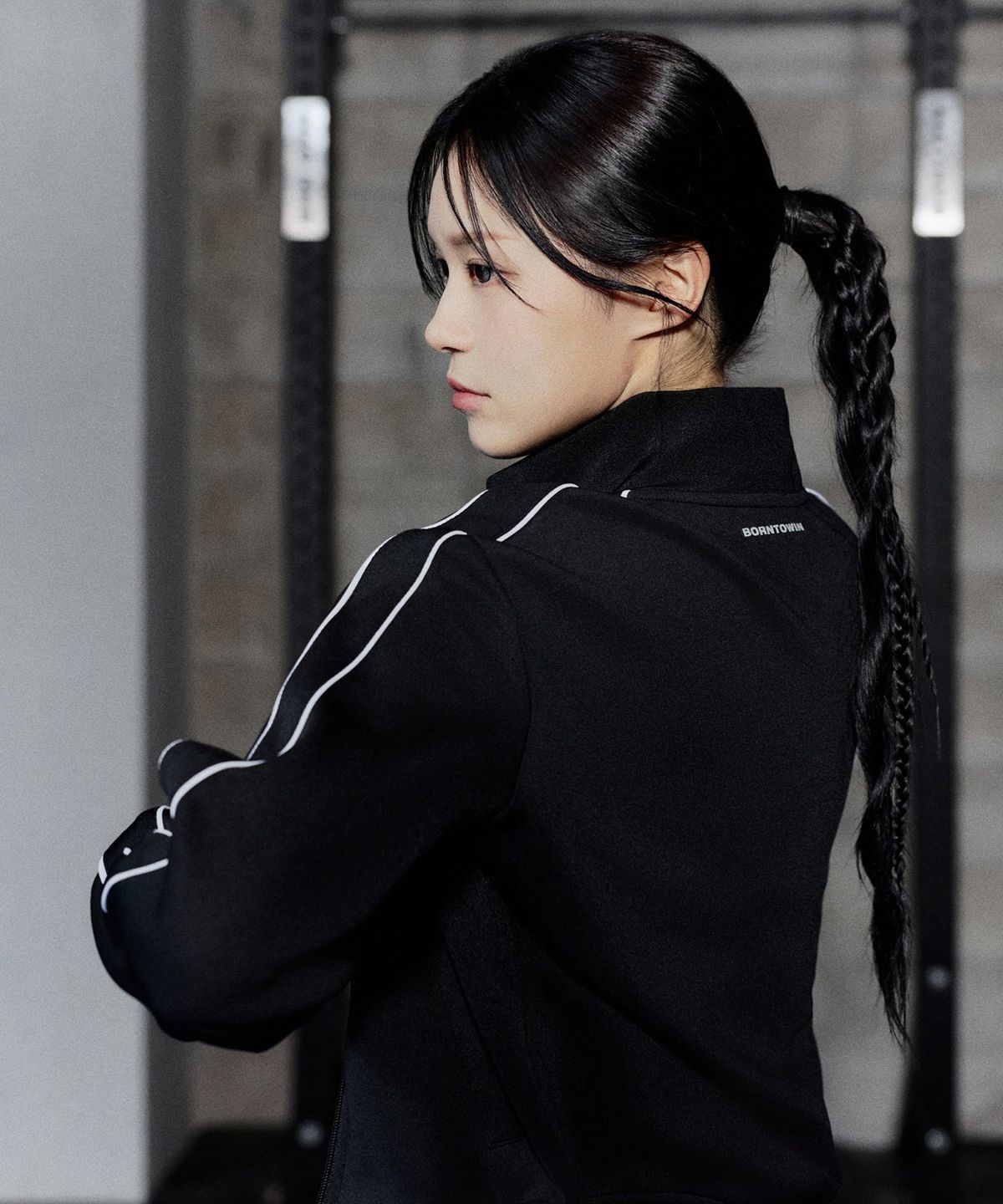 본투윈(BORN TO WIN) W SILVER B PIPING LINE ZIP UP JACKET [BLACK]