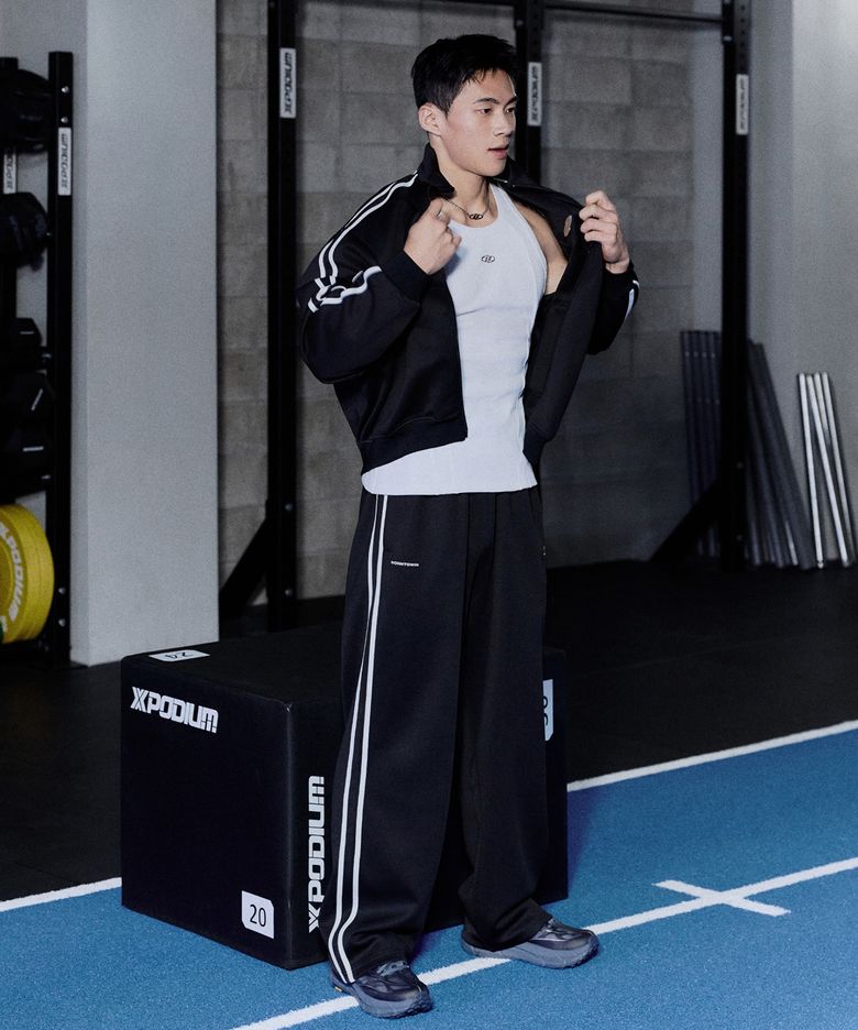 CHROME B TRACK LINE JERSEY JACKET [BLACK]