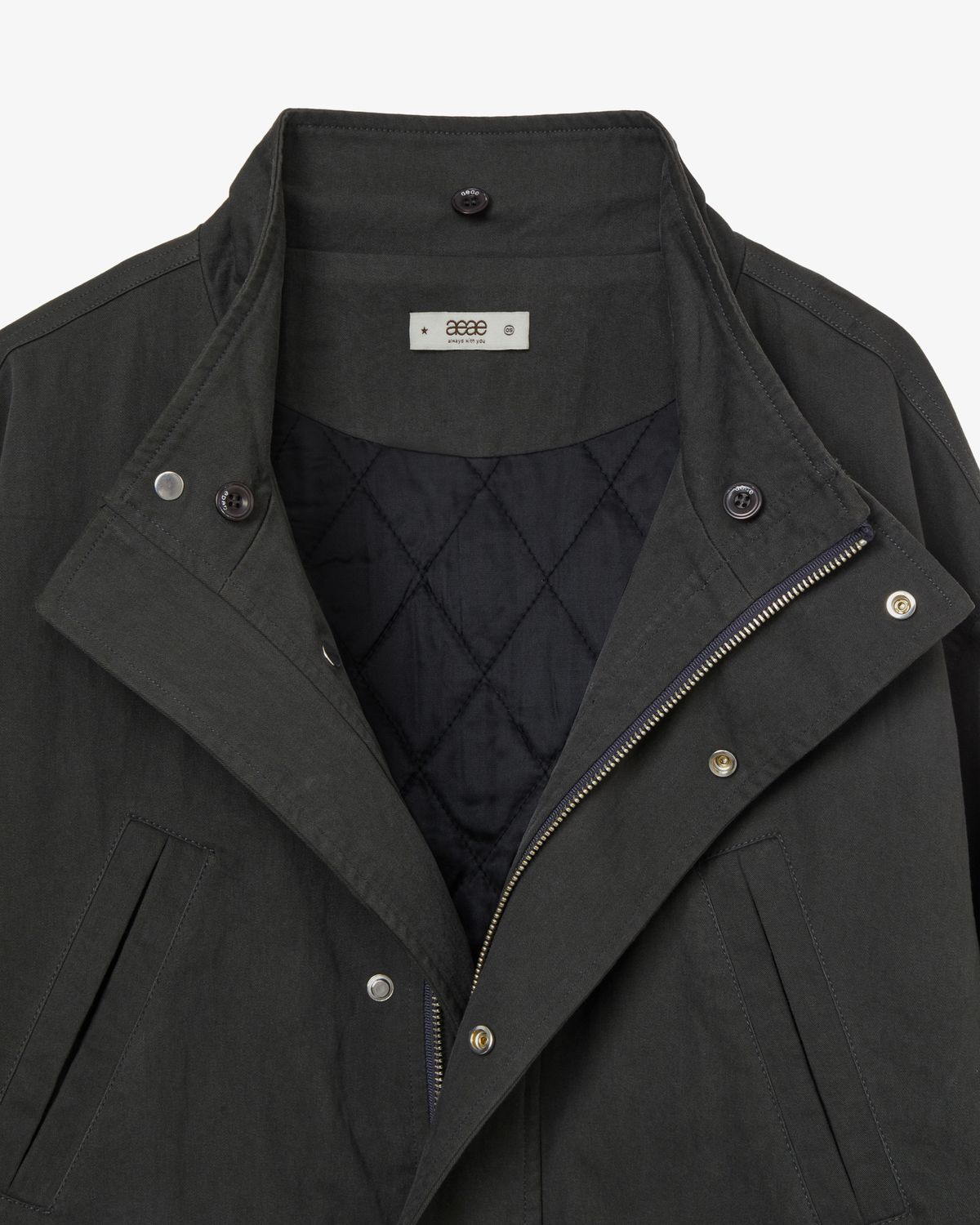 에이이에이이(AEAE) FLOWER BLOCK FIELD JACKET [CHARCOAL]