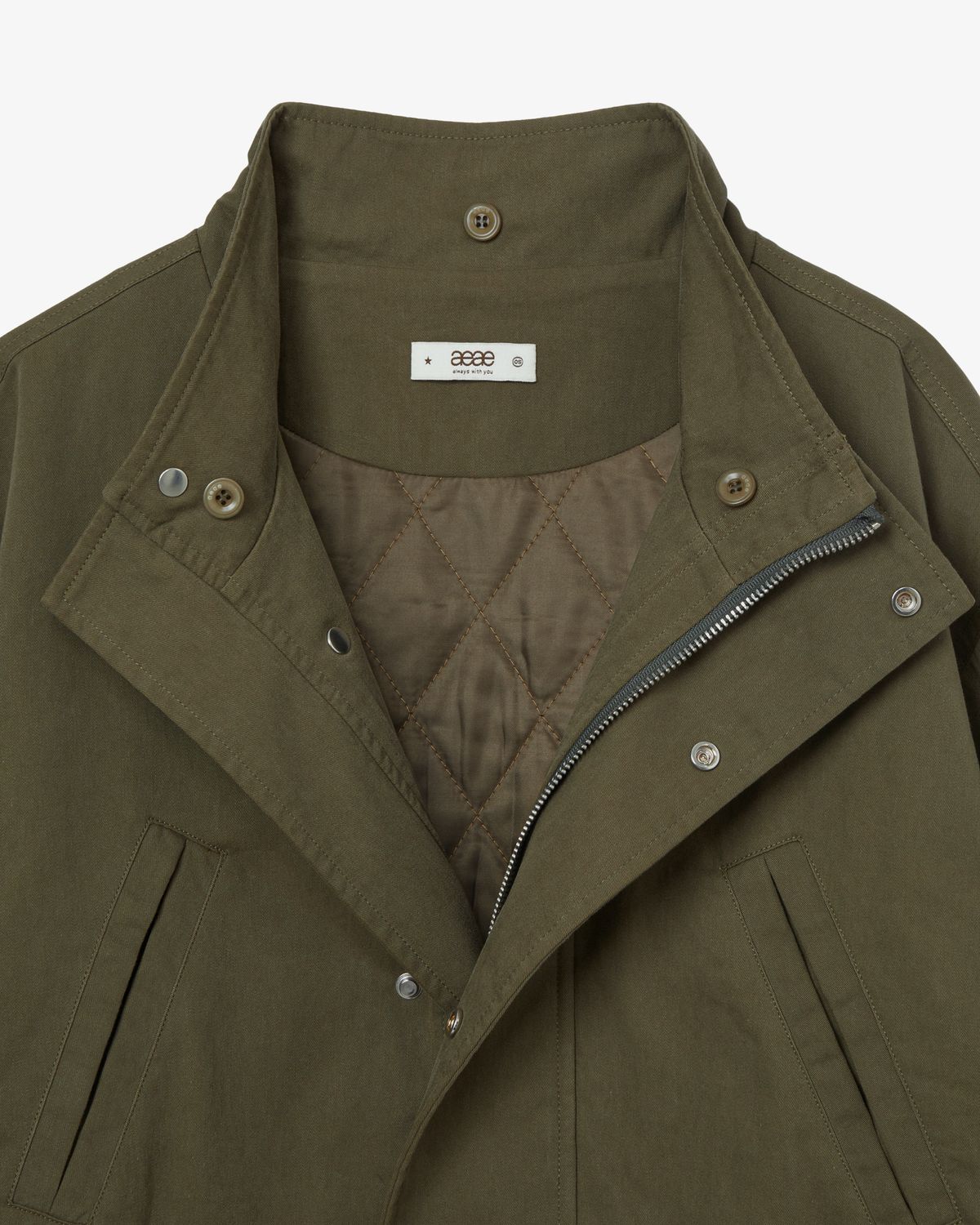 에이이에이이(AEAE) FLOWER BLOCK FIELD JACKET [OLIVE]