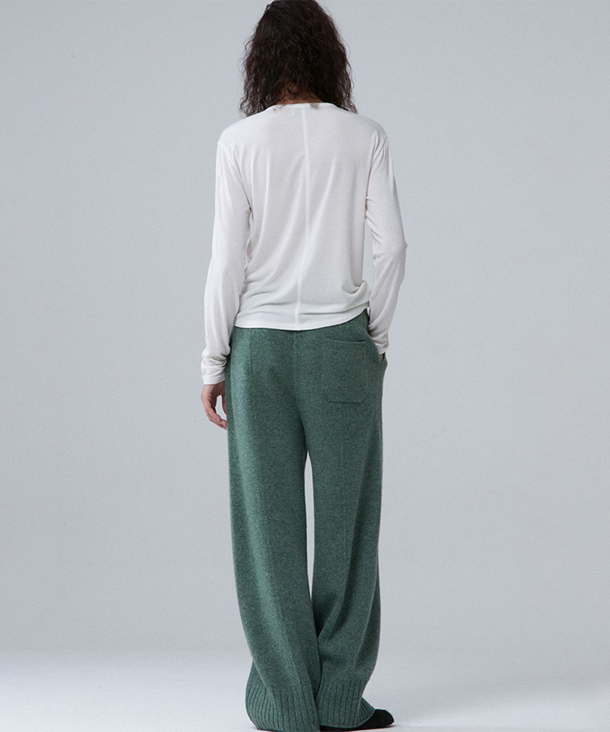 우마뭉(UMARMUNG) Wool Tencel Fluid T Shirts_Ivory