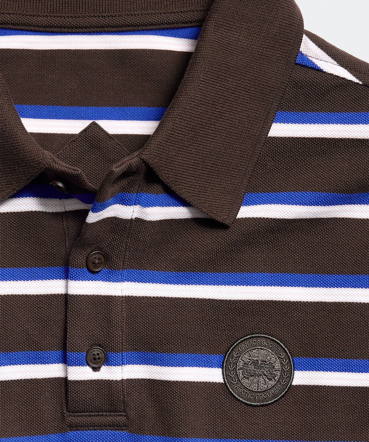 캐나다구스(CANADAGOOSE) 남성 베클리 스트라이프 폴로(Brown)_Q266AMTT02BRN