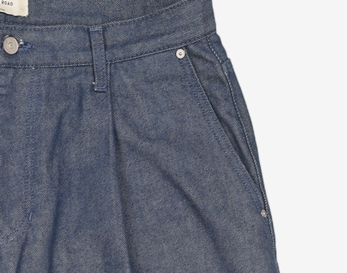 86로드(86ROAD) REAL WIDE ONE TUCK DENIM GREEN BLUE / WIDE 34