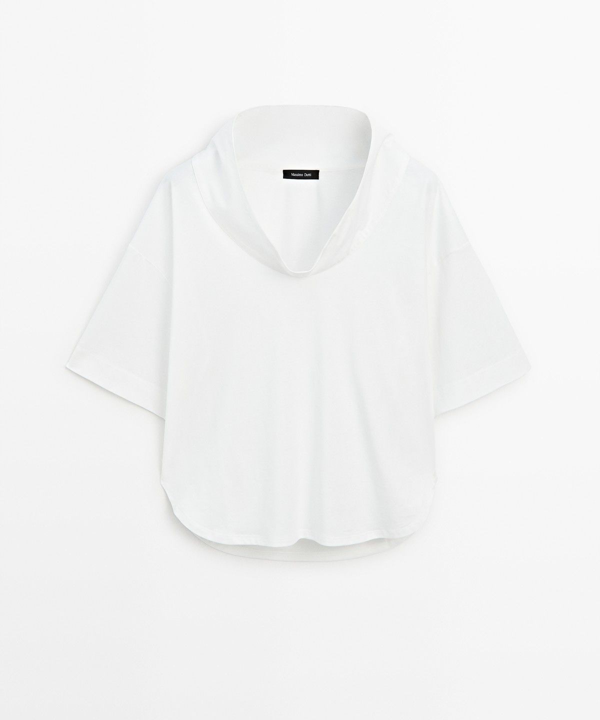 마시모두띠(MASSIMO DUTTI) 코튼 오픈 칼라 반팔 블라우스