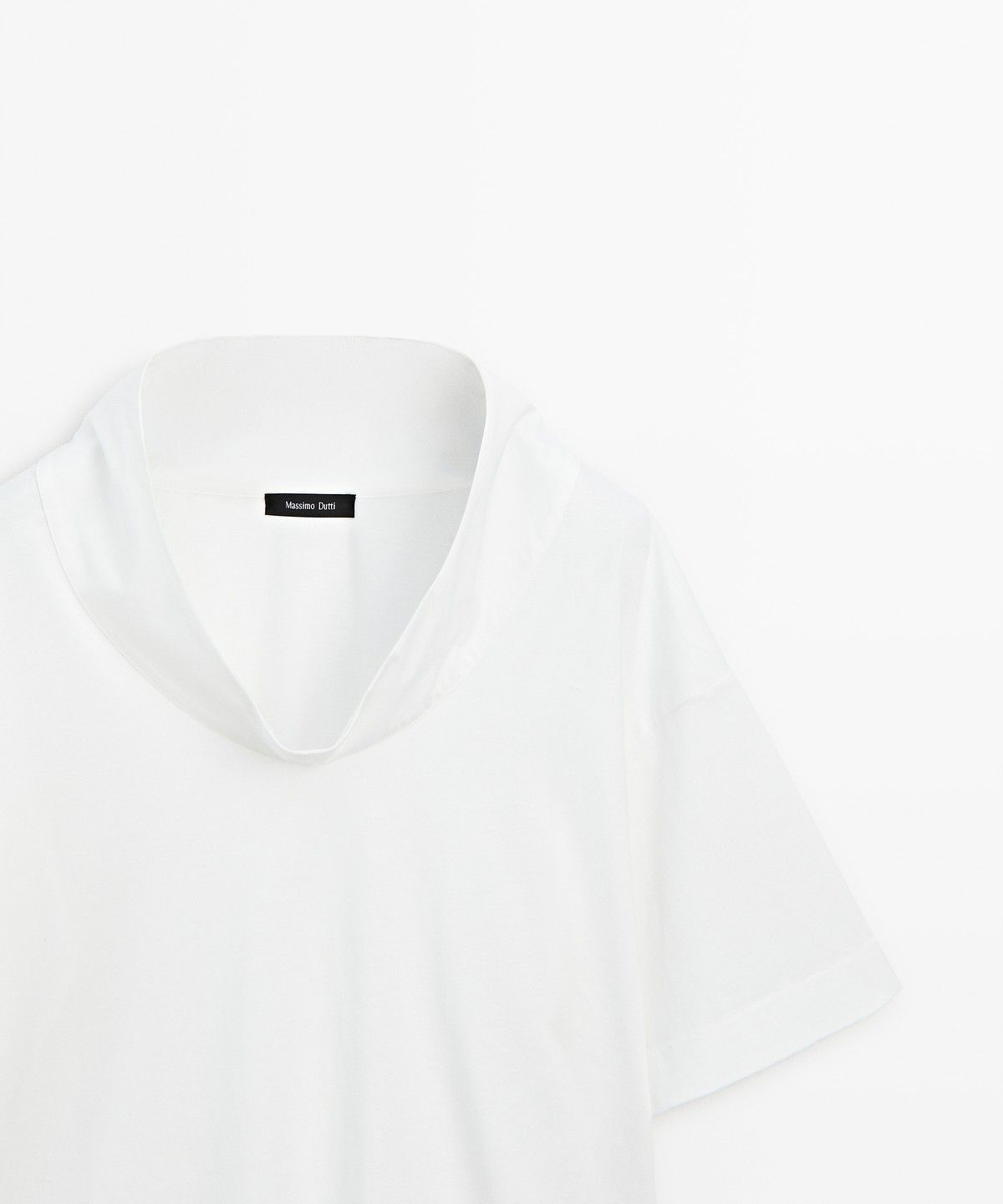 마시모두띠(MASSIMO DUTTI) 코튼 오픈 칼라 반팔 블라우스