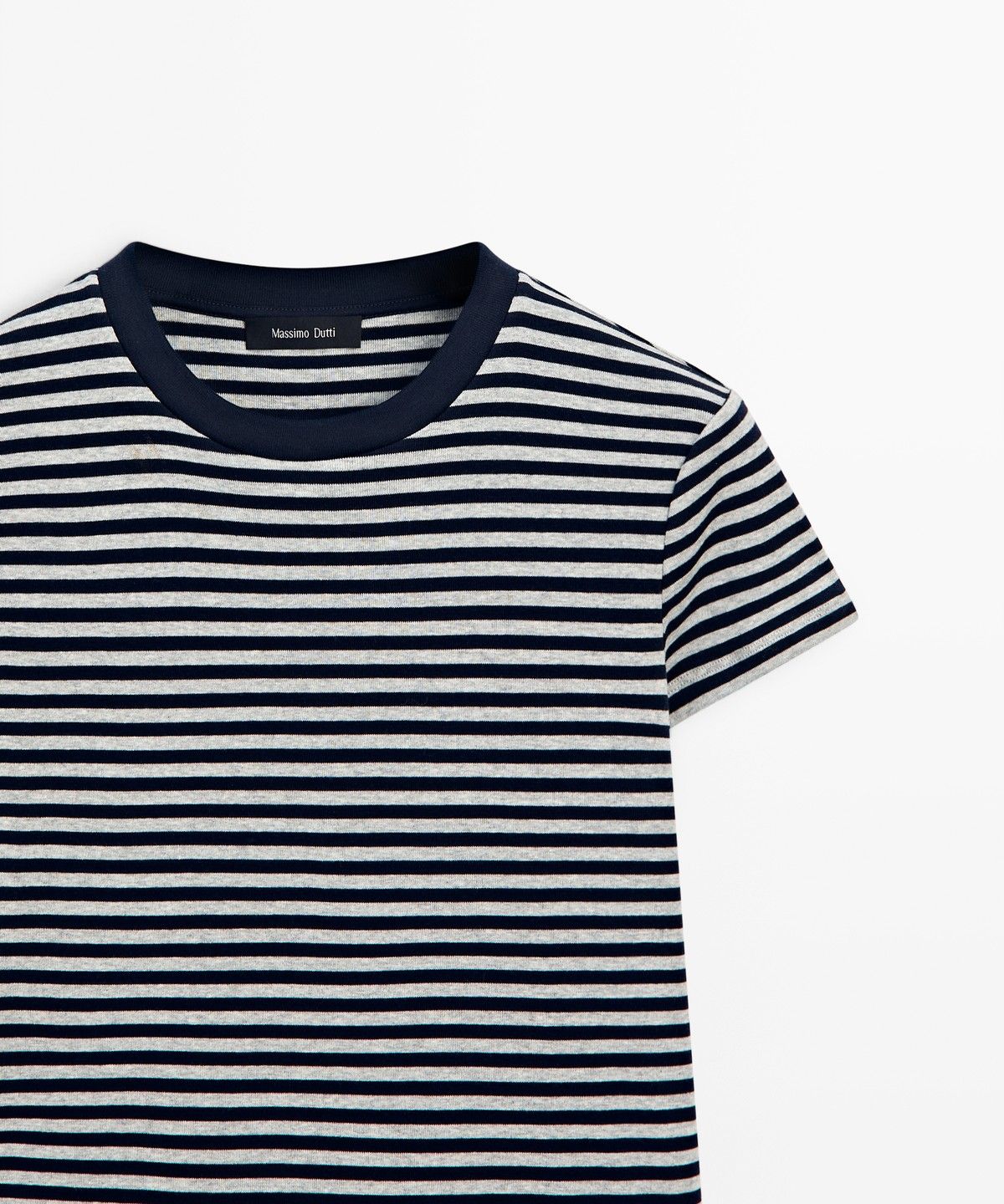 마시모두띠(MASSIMO DUTTI) 립 스트라이프 반팔 티셔츠