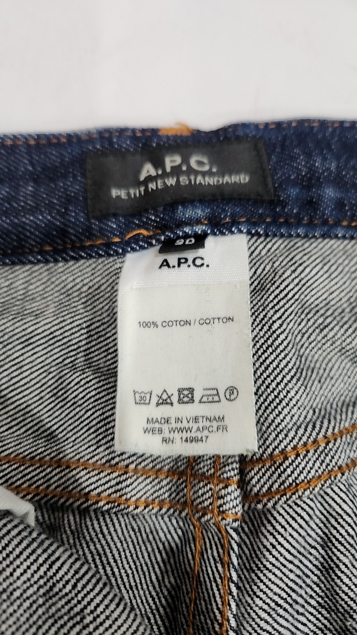 아페쎄(A.P.C.) 스트레이트 핏 데님 팬츠 30