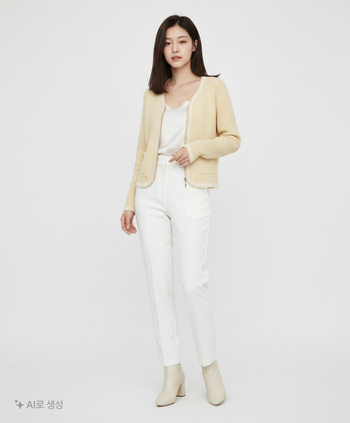 르아보네(LE ABONNE) ROUND ZIP-UP CARDIGAN_BUTTER FREE