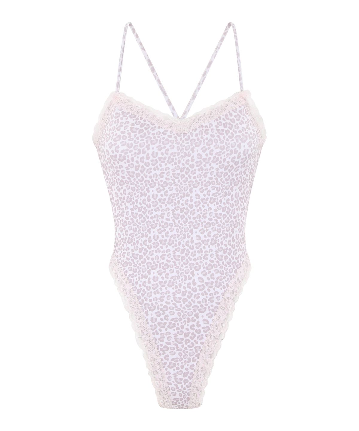 로잔느(ROSEANNE) Wish Lace Swim Bodysuit (Mocha Leopard)