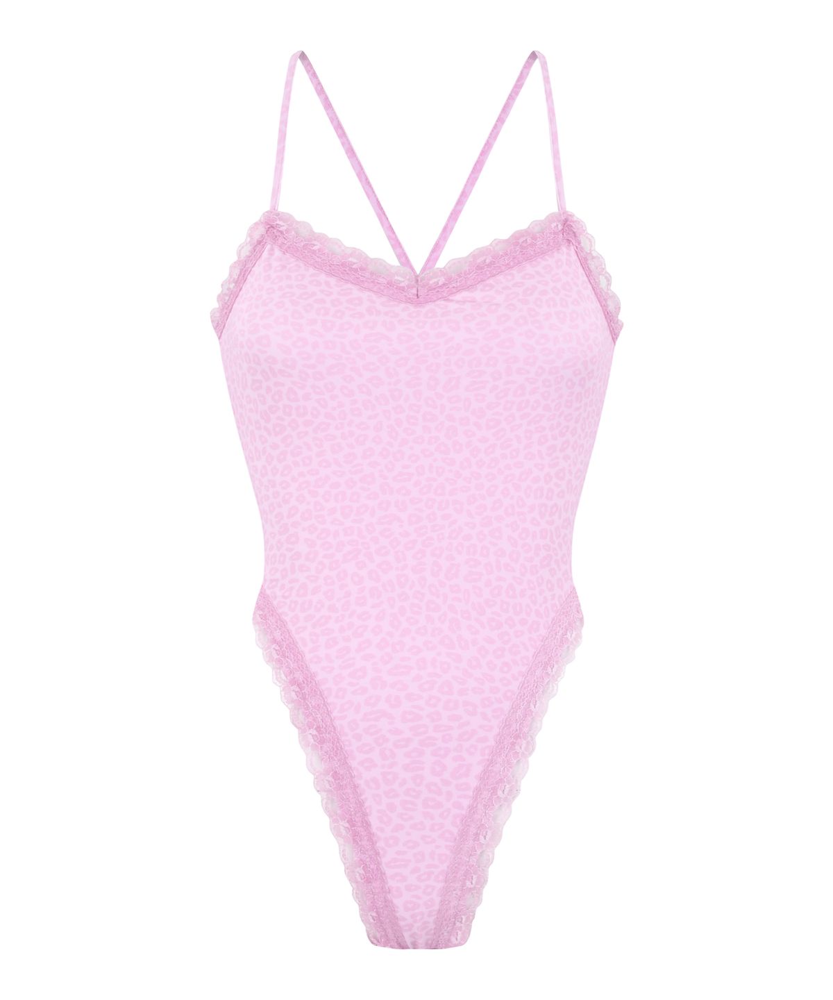 로잔느(ROSEANNE) Wish Lace Swim Bodysuit (Pink Leopard)