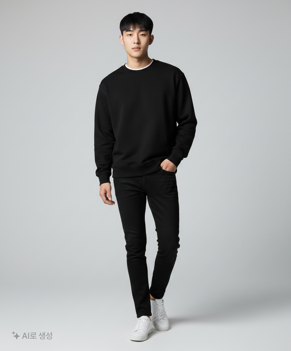 무신사 스탠다드(MUSINSA STANDARD) 오버사이즈 스웨트셔츠 [블랙] XXL