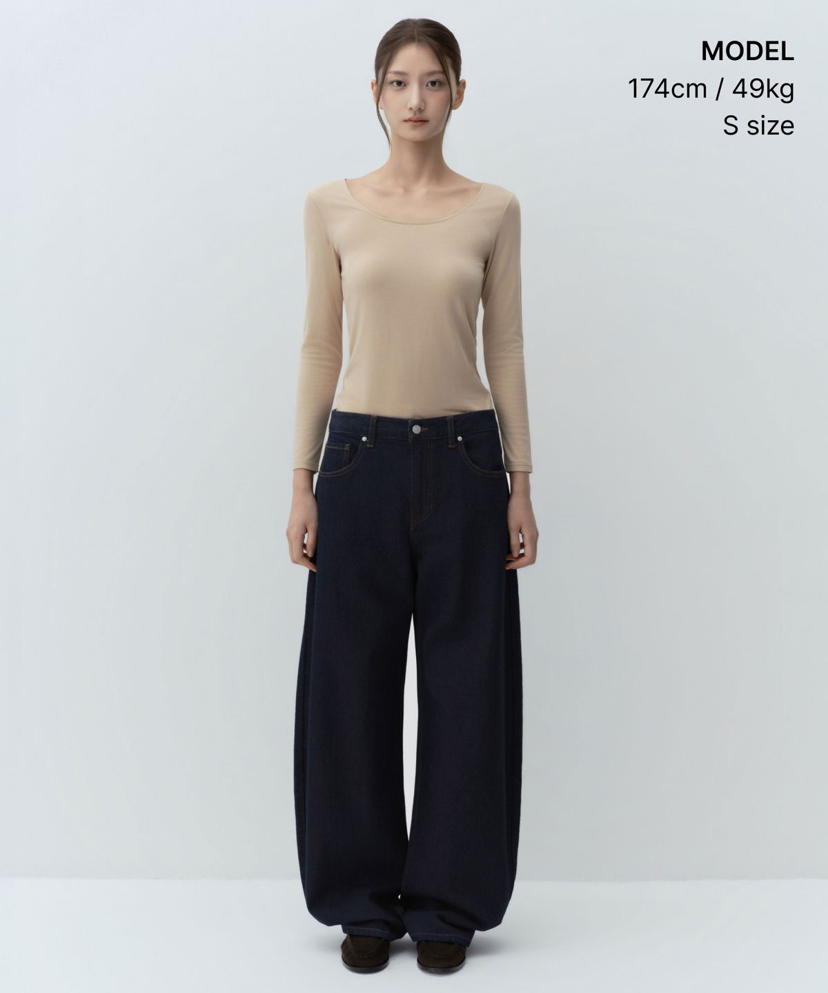 무신사 스탠다드 우먼(MUSINSA STANDARD WOMAN) [힛탠다드] 플러스 우먼즈 스쿱 넥 긴소매 언더셔츠 [라이트 베이지]