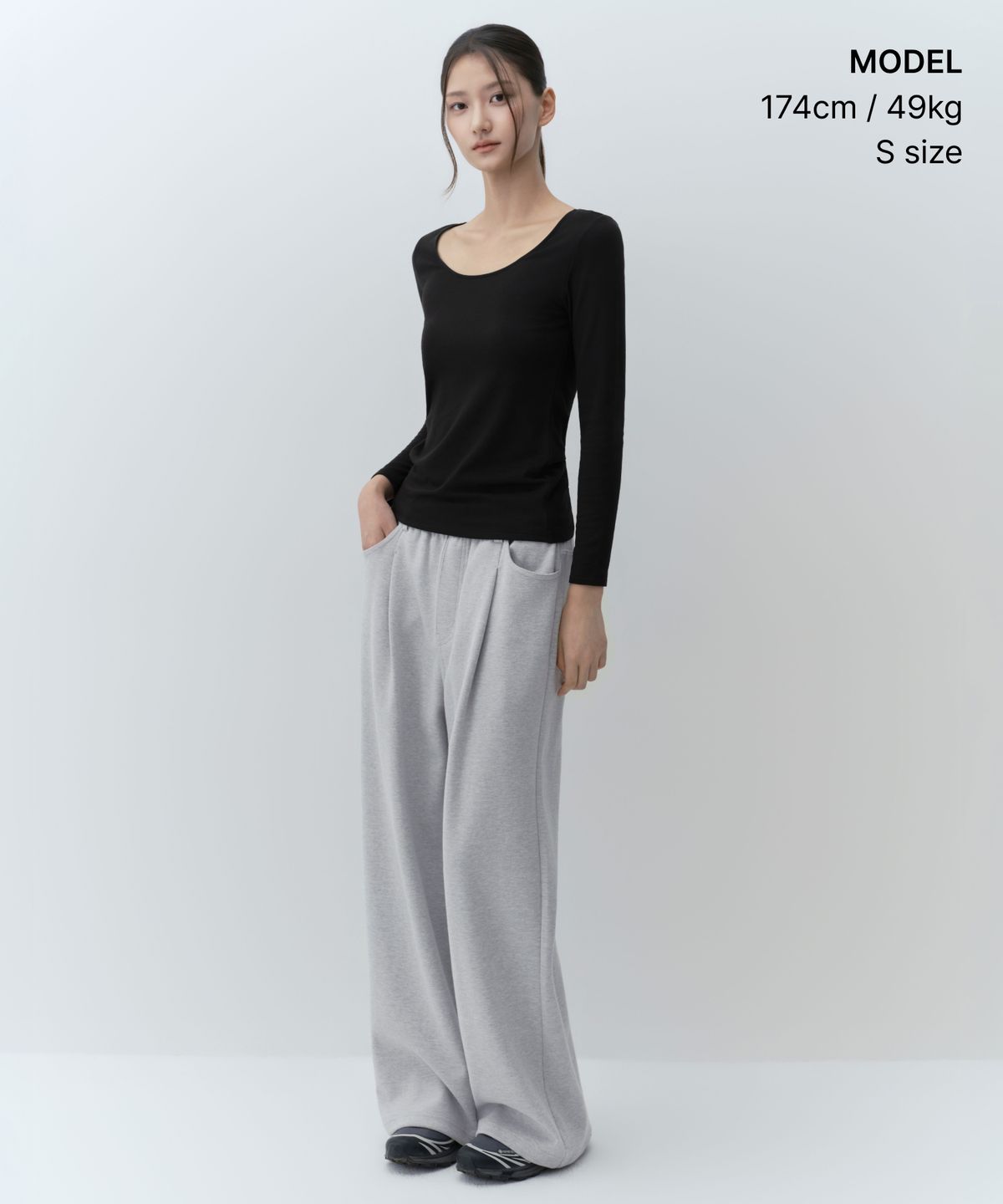 무신사 스탠다드 우먼(MUSINSA STANDARD WOMAN) [힛탠다드] 맥스 플러스 우먼즈 스쿱 넥 긴소매 언더셔츠 [블랙]