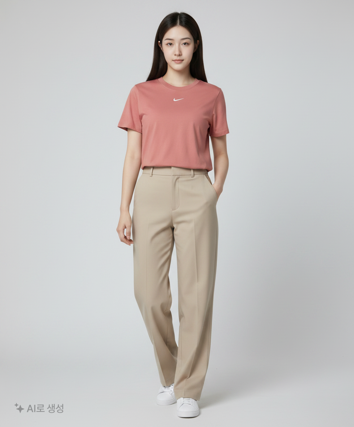 나이키(NIKE) 스포츠웨어 에센셜 박시 티셔츠 W - 캐년 핑크:화이트 / DD1238-634 S