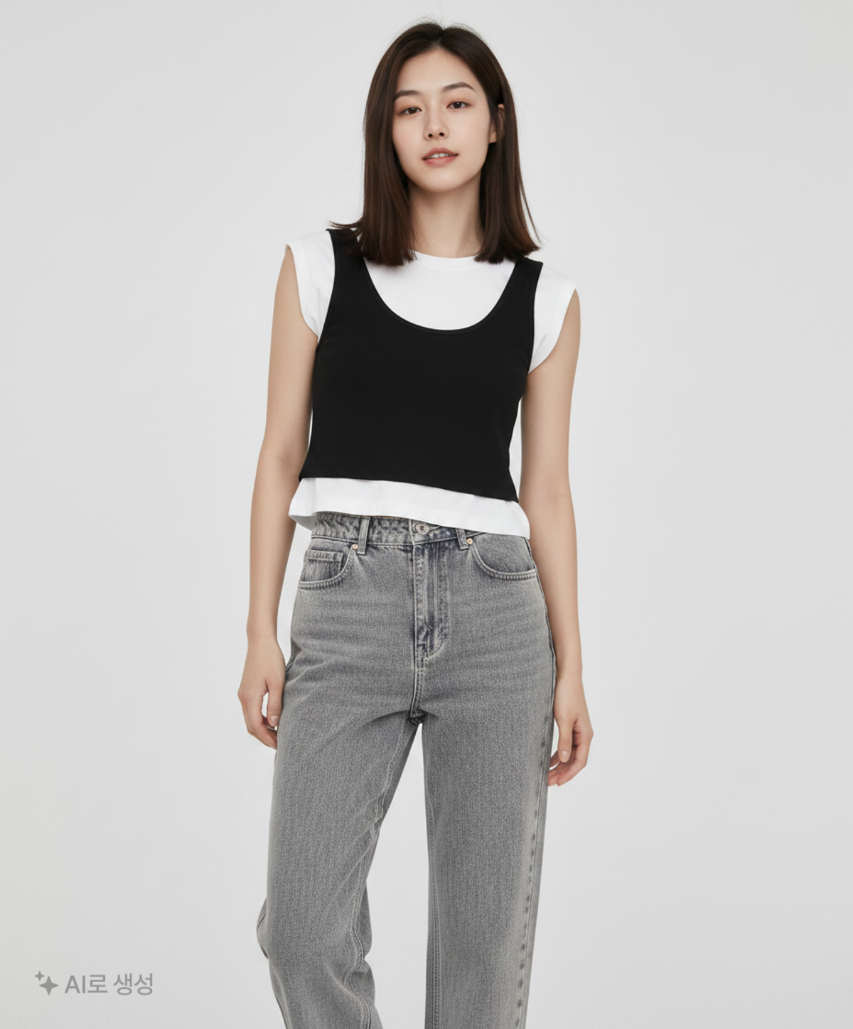 미쏘(MIXXO) 넌스판 일자핏 데님 MIWTJC413J 26