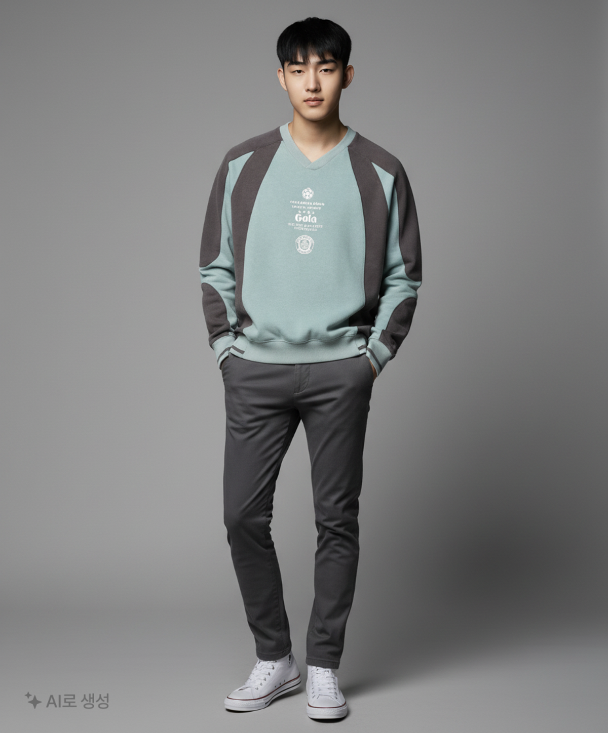 골라(GOLA) COLOR BLOCK SWEAT SHIRTS [MINT] S