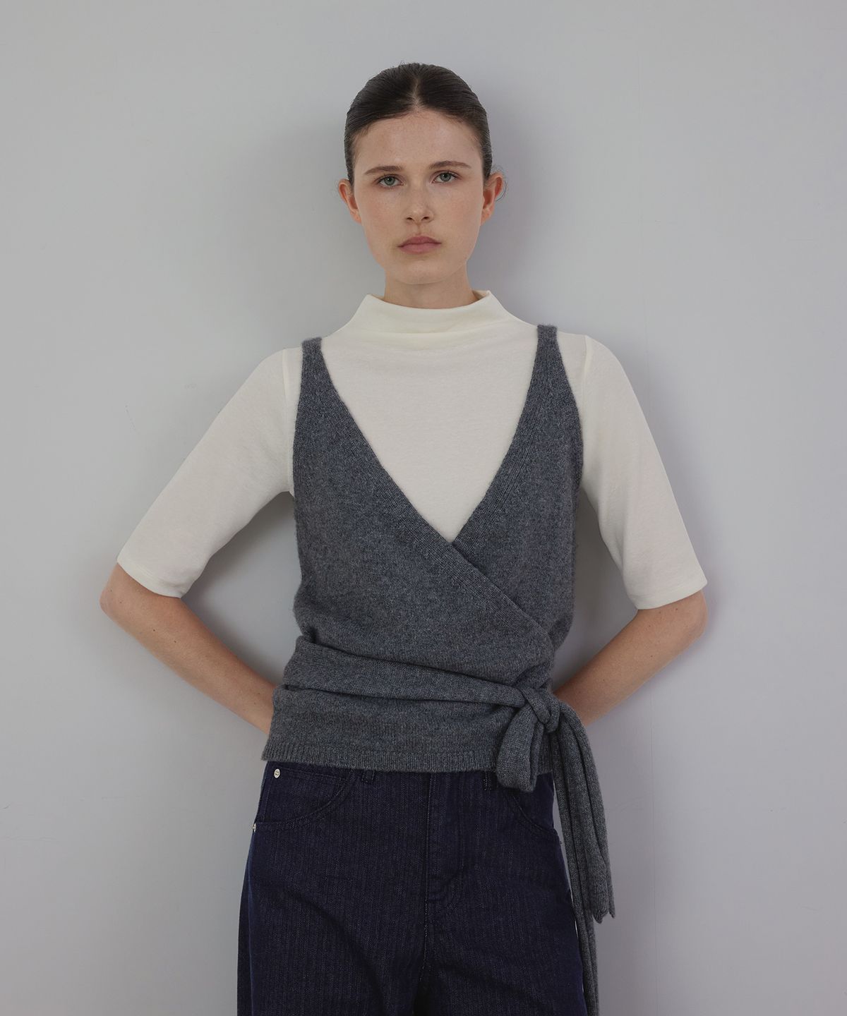 퀸스래빗(Q'SRB) Camisole Layered Knit Bustier