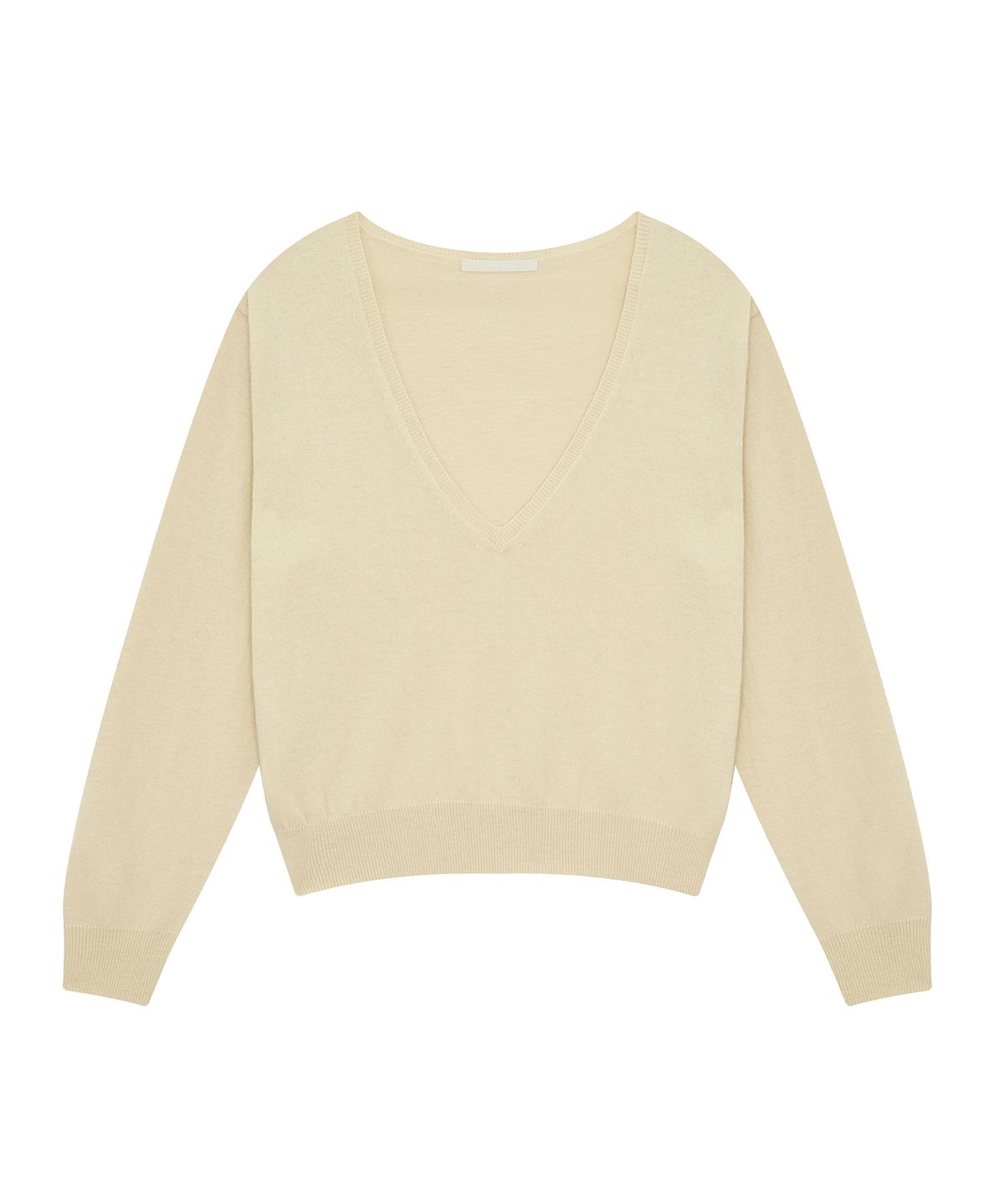 퀸스래빗(Q'SRB) Plunging V-Neck Loose-Fit Knit Top
