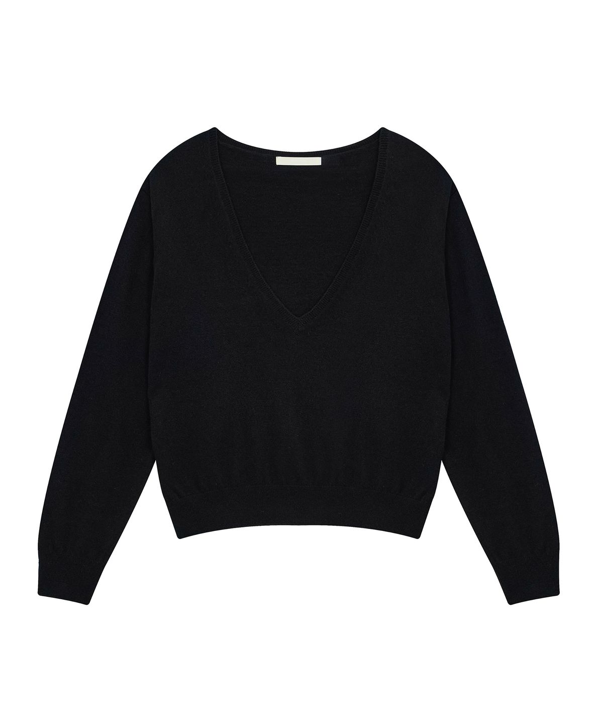 퀸스래빗(Q'SRB) Plunging V-Neck Loose-Fit Knit Top