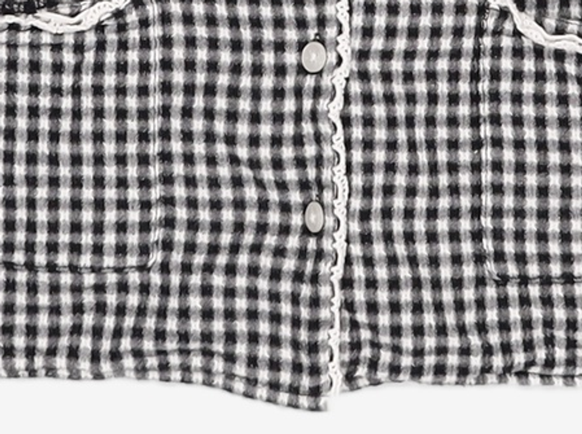 미쏘(MIXXO) 가디건형 고방체크 블라우스 MIWBWC502G S