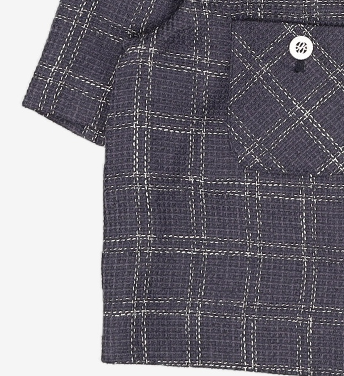 미쏘(MIXXO) 스탠카라 반팔 트위드 자켓_MIWJKD502G M