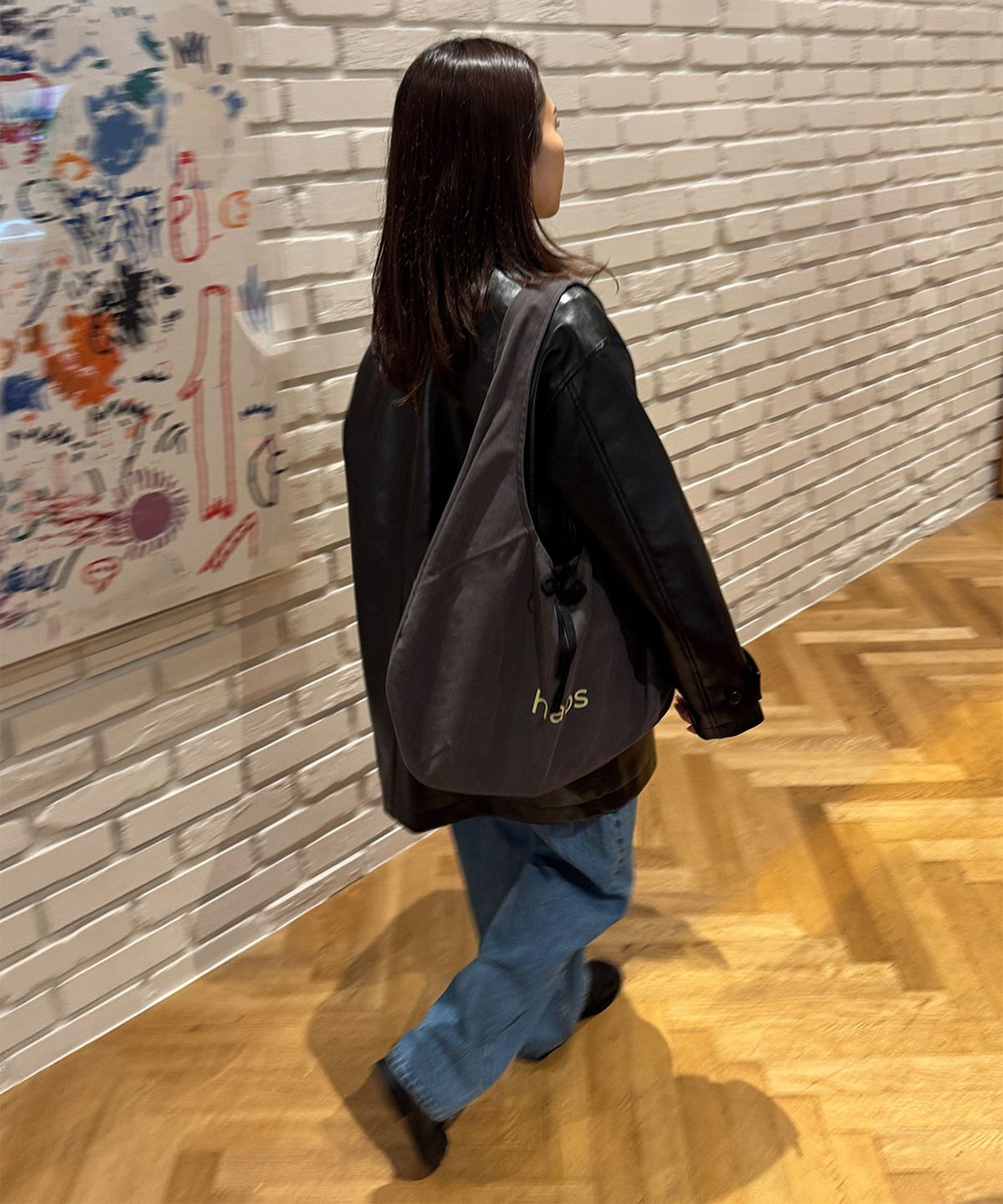 하오스(HAOS) COTTON ECO BAG (CHARCOAL)