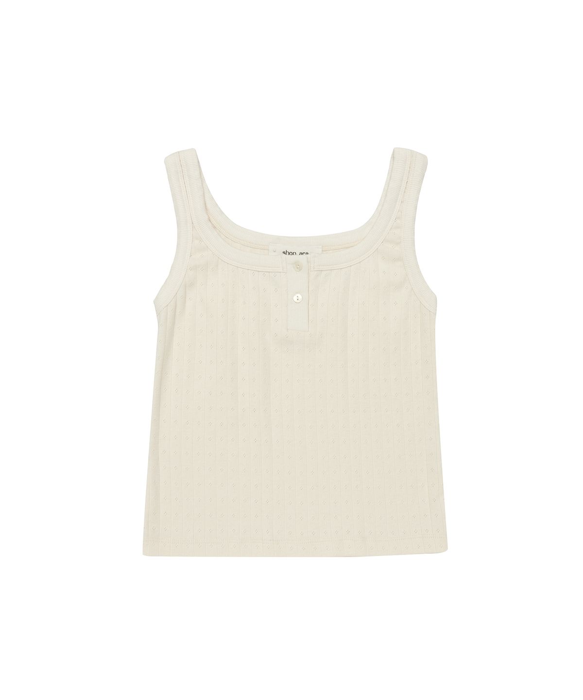 샵아라(SHOP,ARA) 자카드 헨리넥 슬리브리스_크림