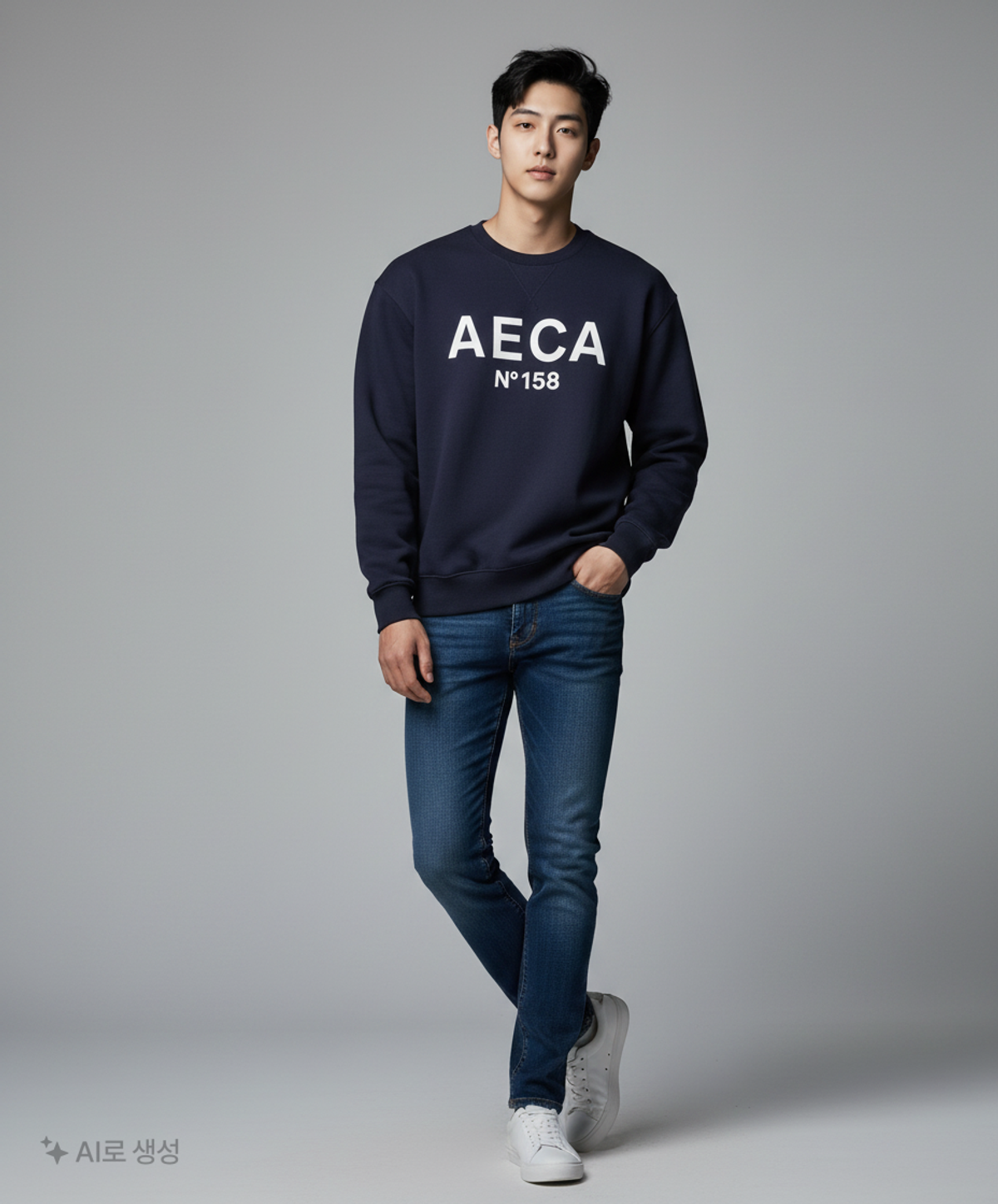 에이카화이트(AECA) BIG LOGO SWEATSHIRT [6color] L