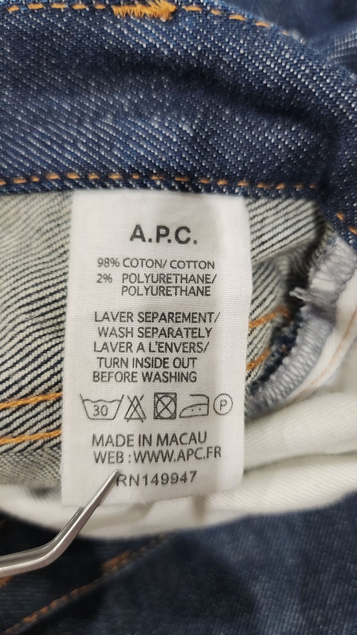 아페쎄(A.P.C.) 청/데님 팬츠 30