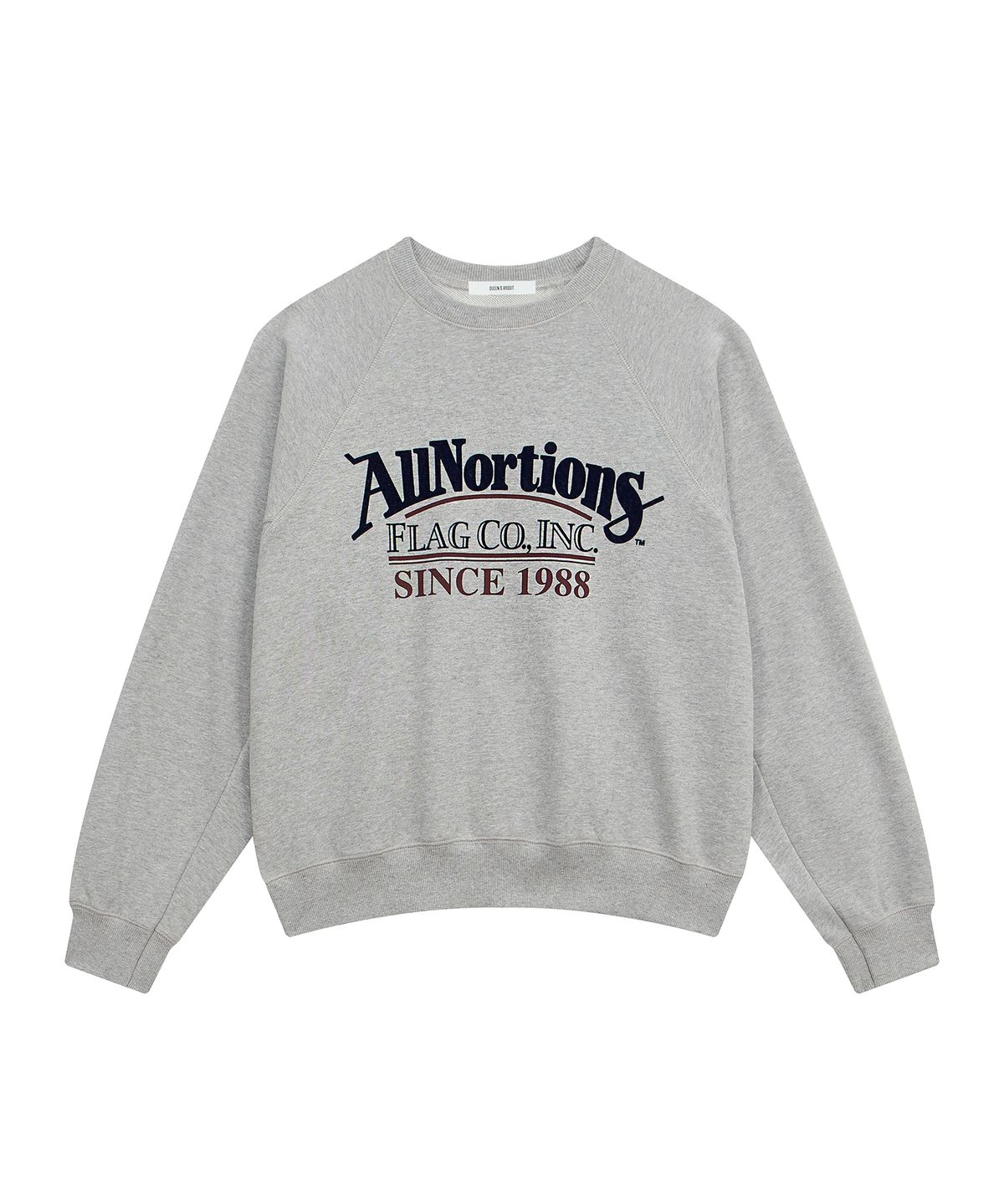 퀸스래빗(Q'SRB) All Nothing Lettered Notch-Neck Sweatshirt